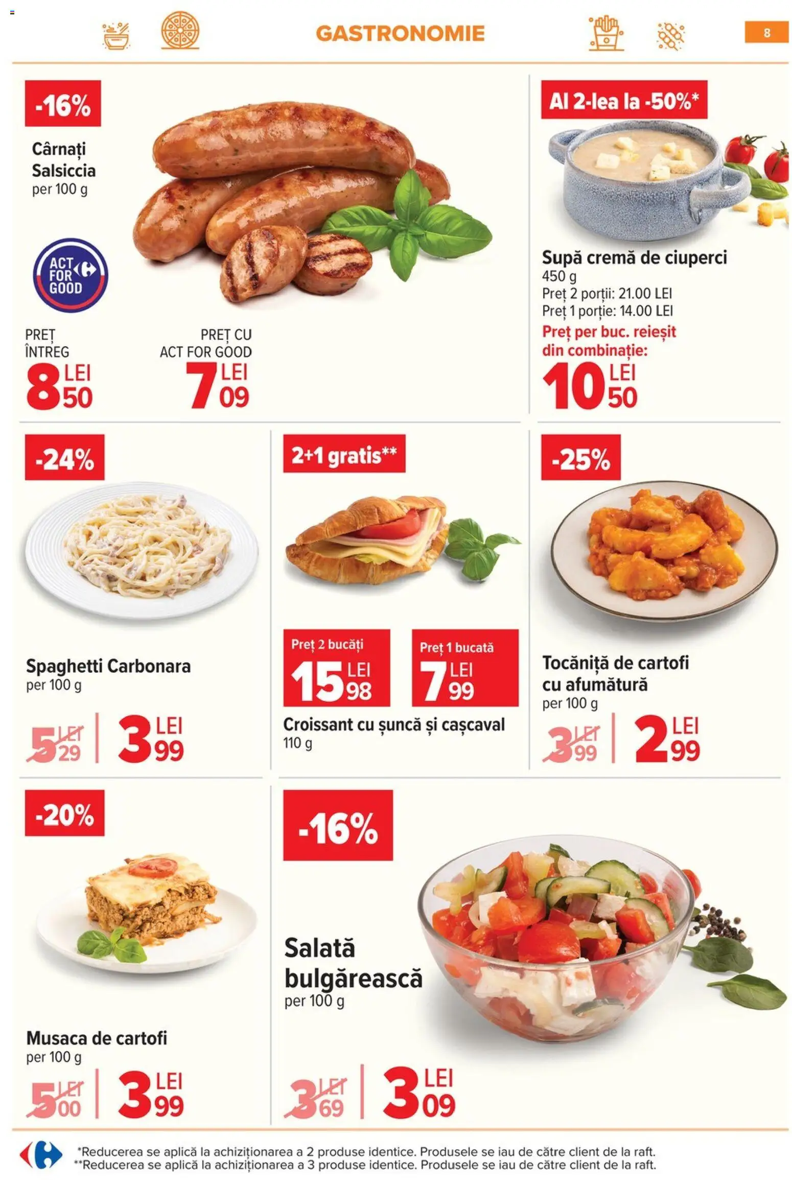 Noul catalog Carrefour – valabil de la 10.06.2026 | Pagină: 8 | Produse: Cașcaval, Ciuperci, Șuncă, Cârnați