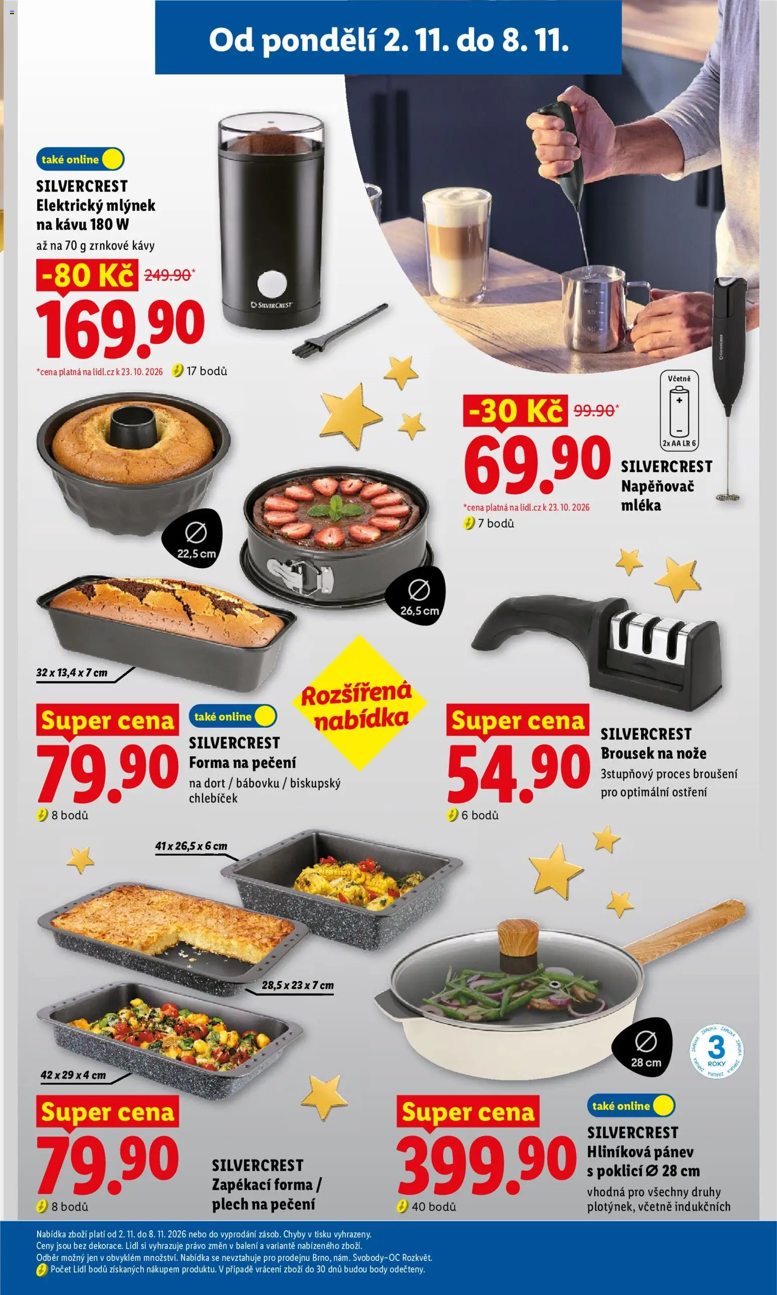 Lidl leták - Spotřební zboží od 02.11.2026 | Strana: 15 | Produkty: Pánev, Plech, Mlýnek, Elektrický mlýnek na kávu