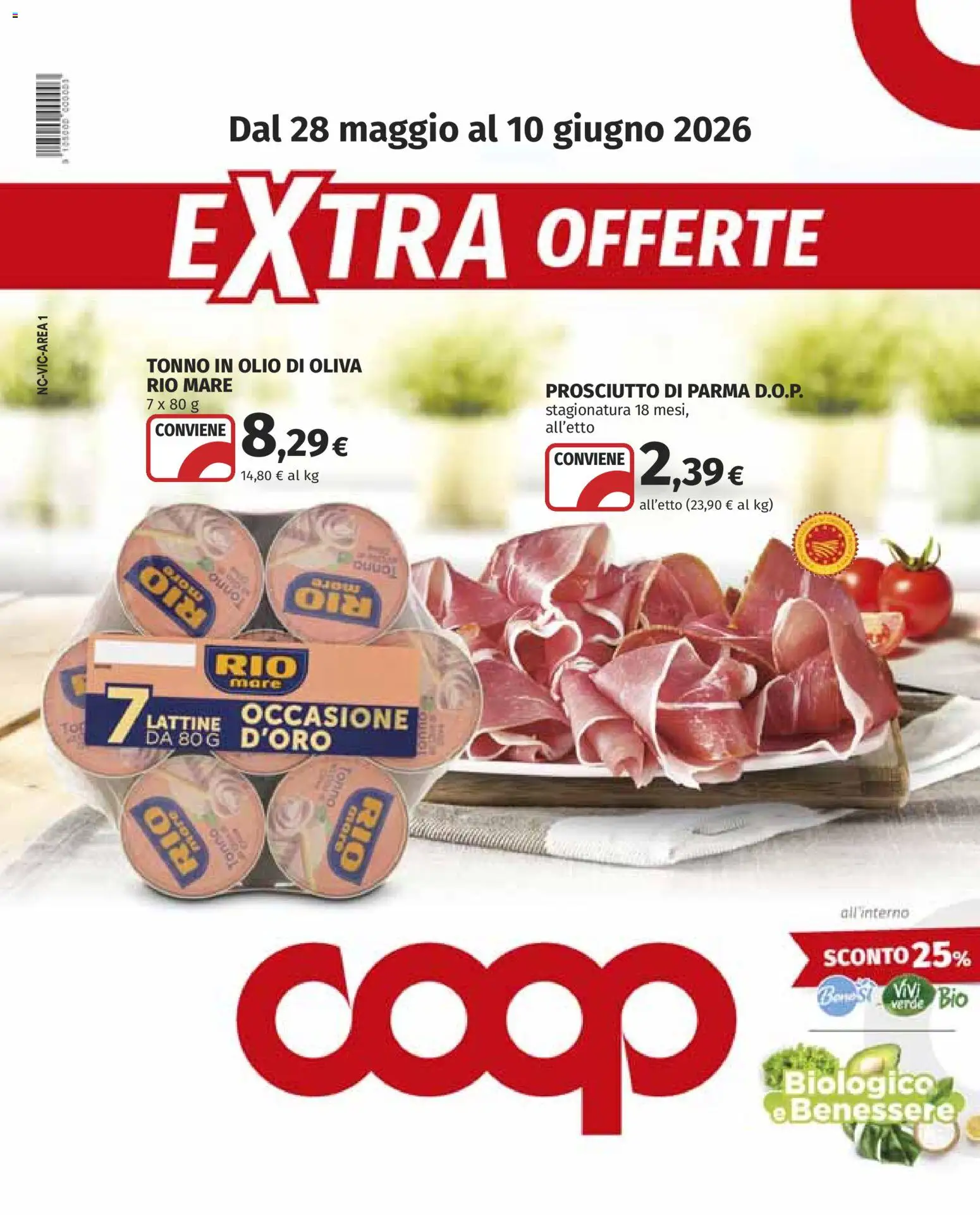 Volantino COOP del 28.05.2026 | Pagina: 1 | Prodotti: Prosciutto di Parma, Olio, Prosciutto, Tonno