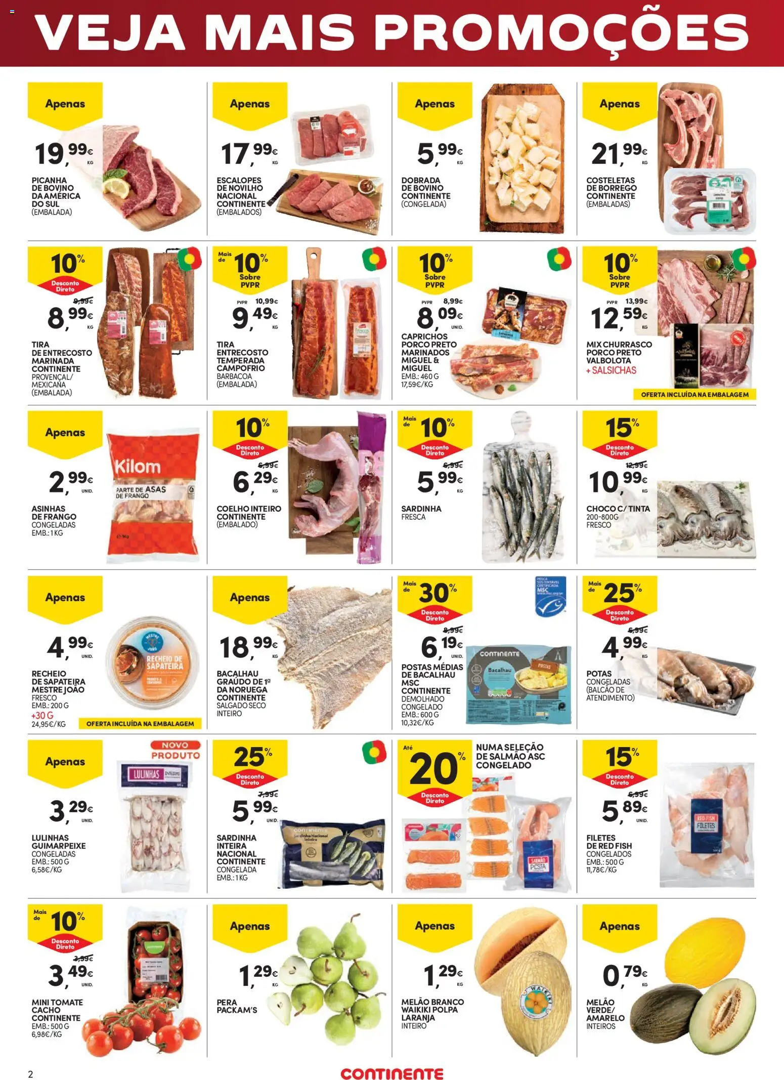 Continente Fim de Semana à Continente │ válido de 21/08/2026 | Página: 2 | Produtos: Salmão, Tomate, Melão, Coelho