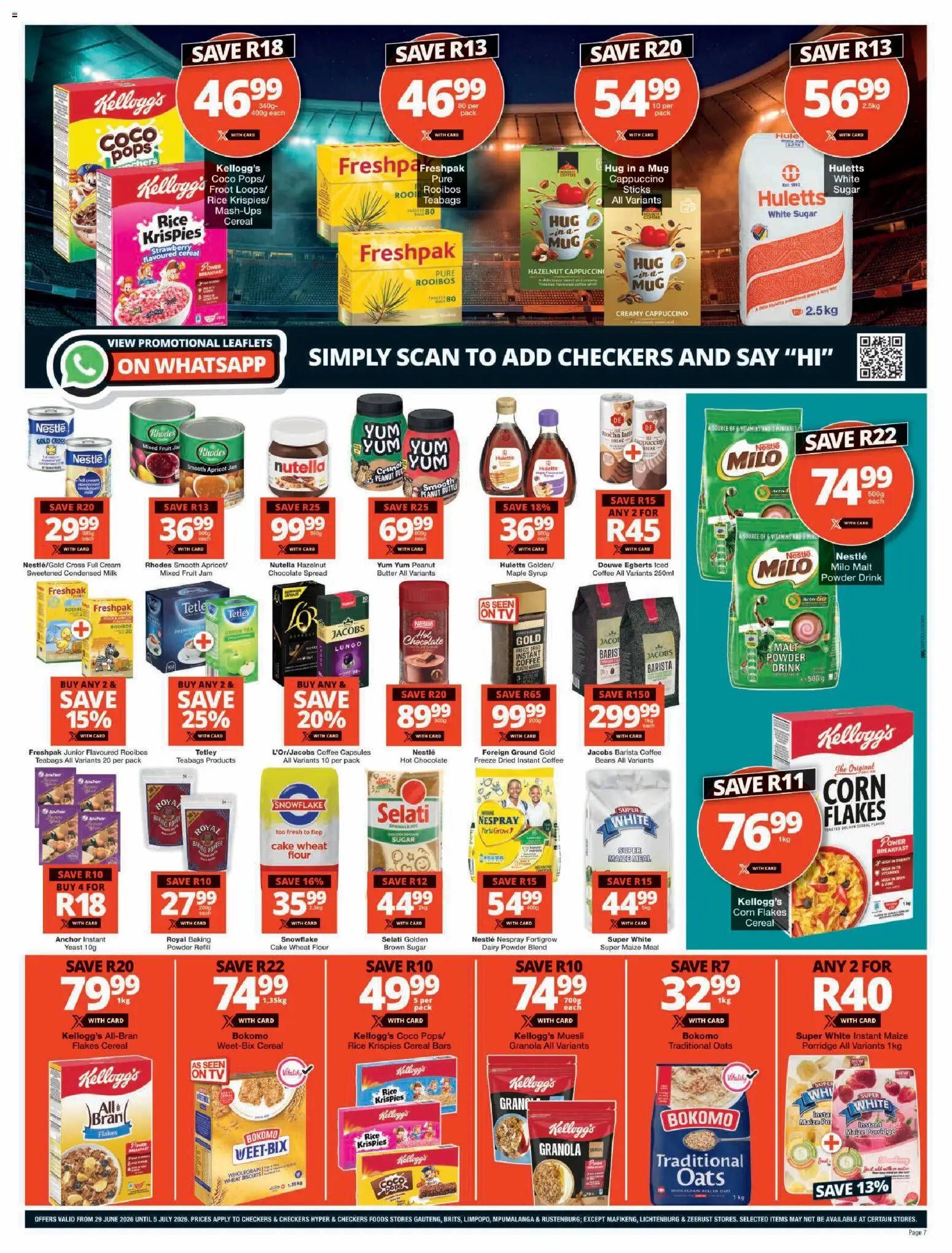 New Checkers catalogue – valid from 29/06/2026 | Page: 7 | Products: Iron, TV, Maize meal, Biscuits