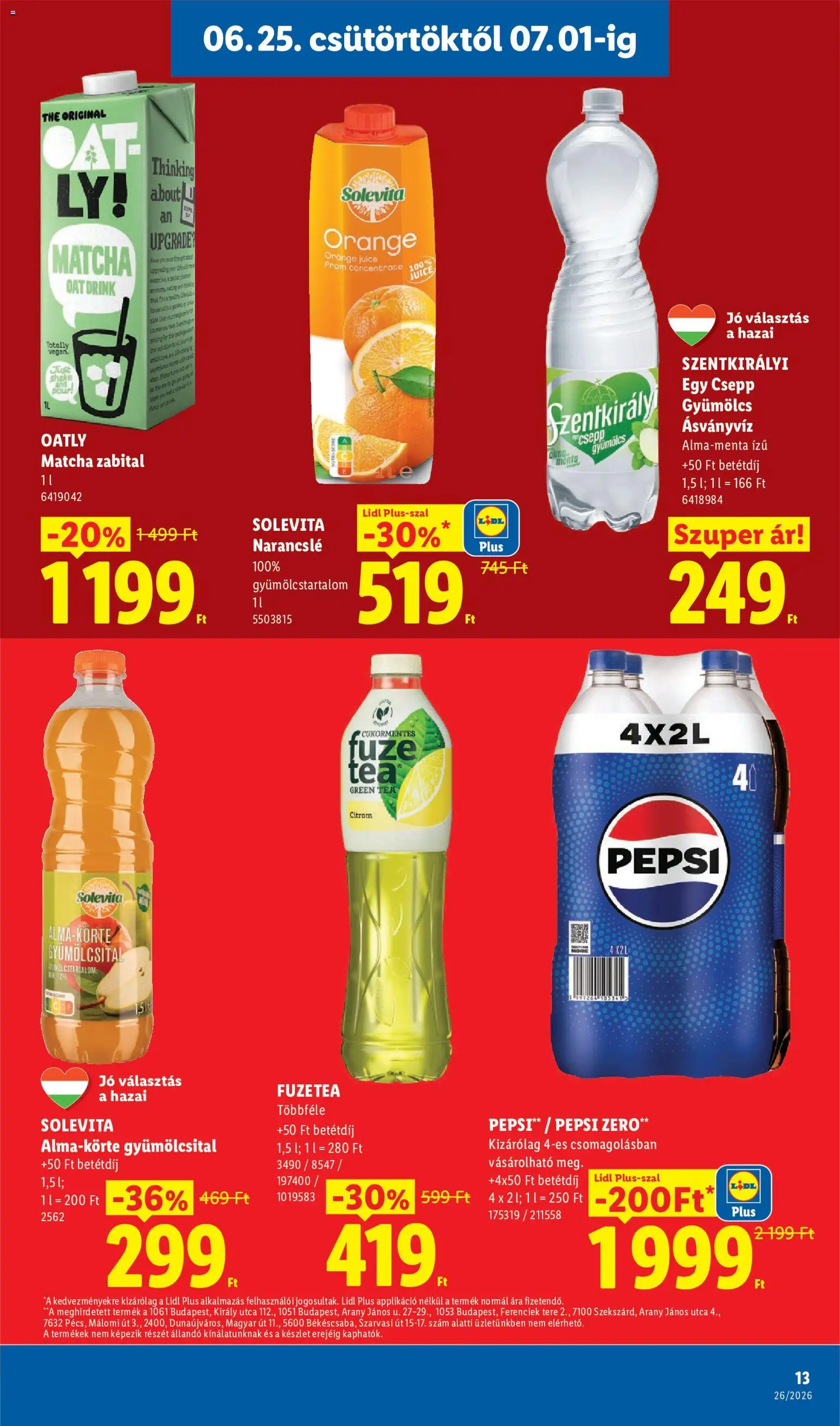 Lidl akciós ujság - amely érvényes a következő dátumtól: 25.06.2026 | Oldal: 13