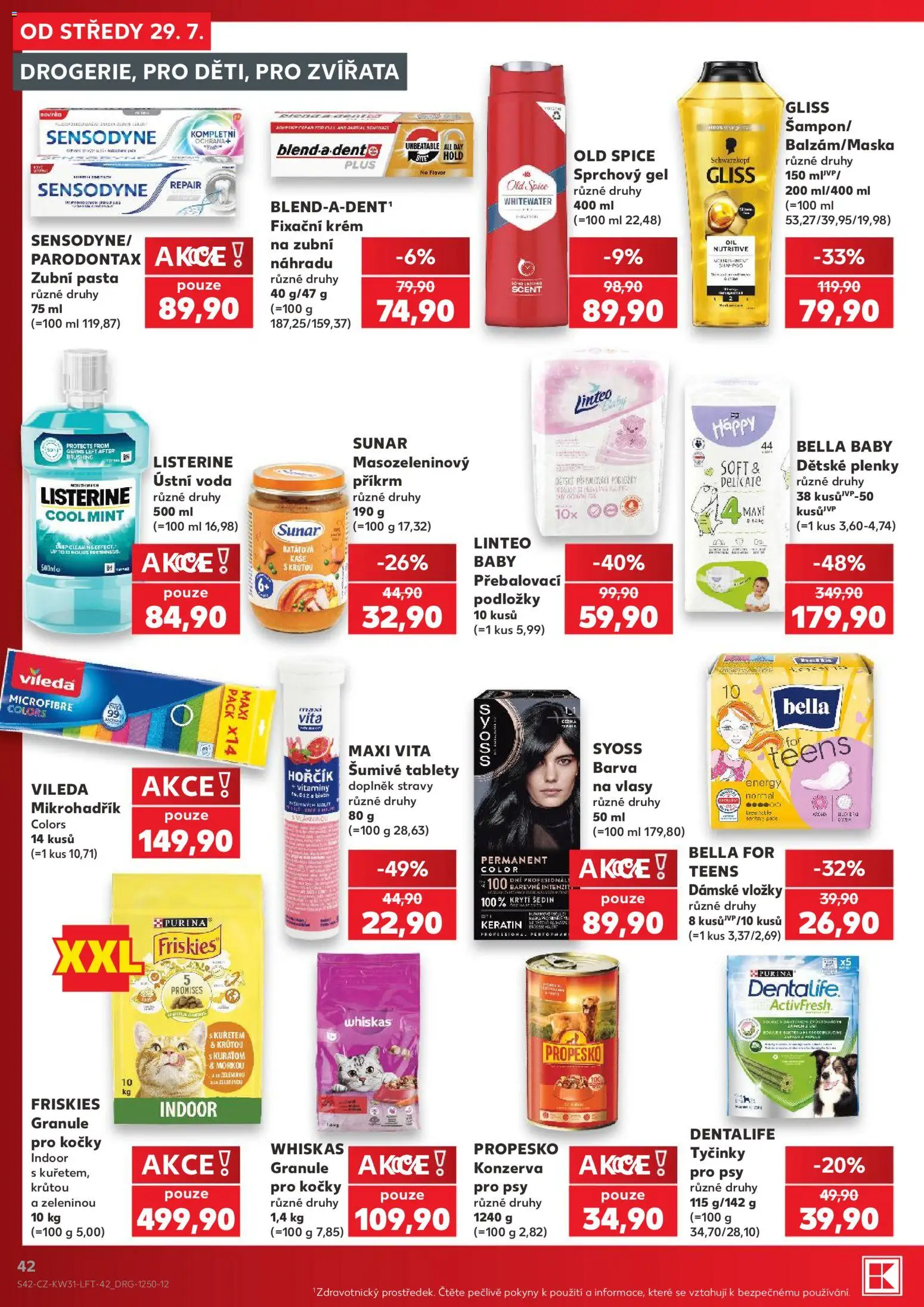 Kaufland leták - Brno od 29.07.2026 | Strana: 42 | Produkty: Syoss, Ústní voda, Hořčík, Purina