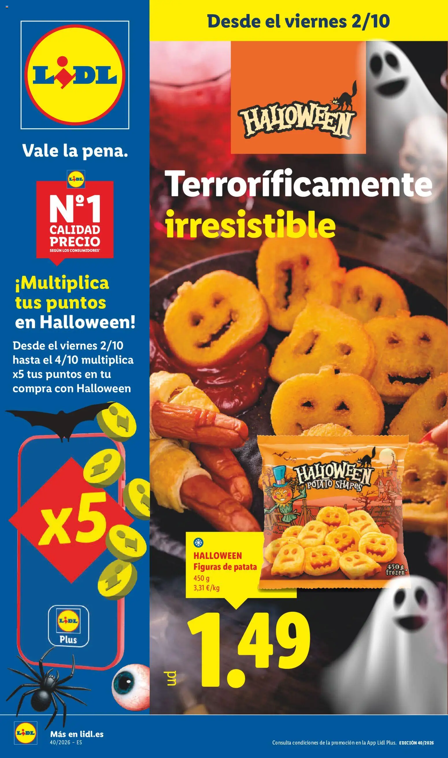Lidl folleto Halloween │ válido desde el 02/10/2026 | Página: 1 | Productos: Patatas fritas congeladas, Patatas, Patatas fritas