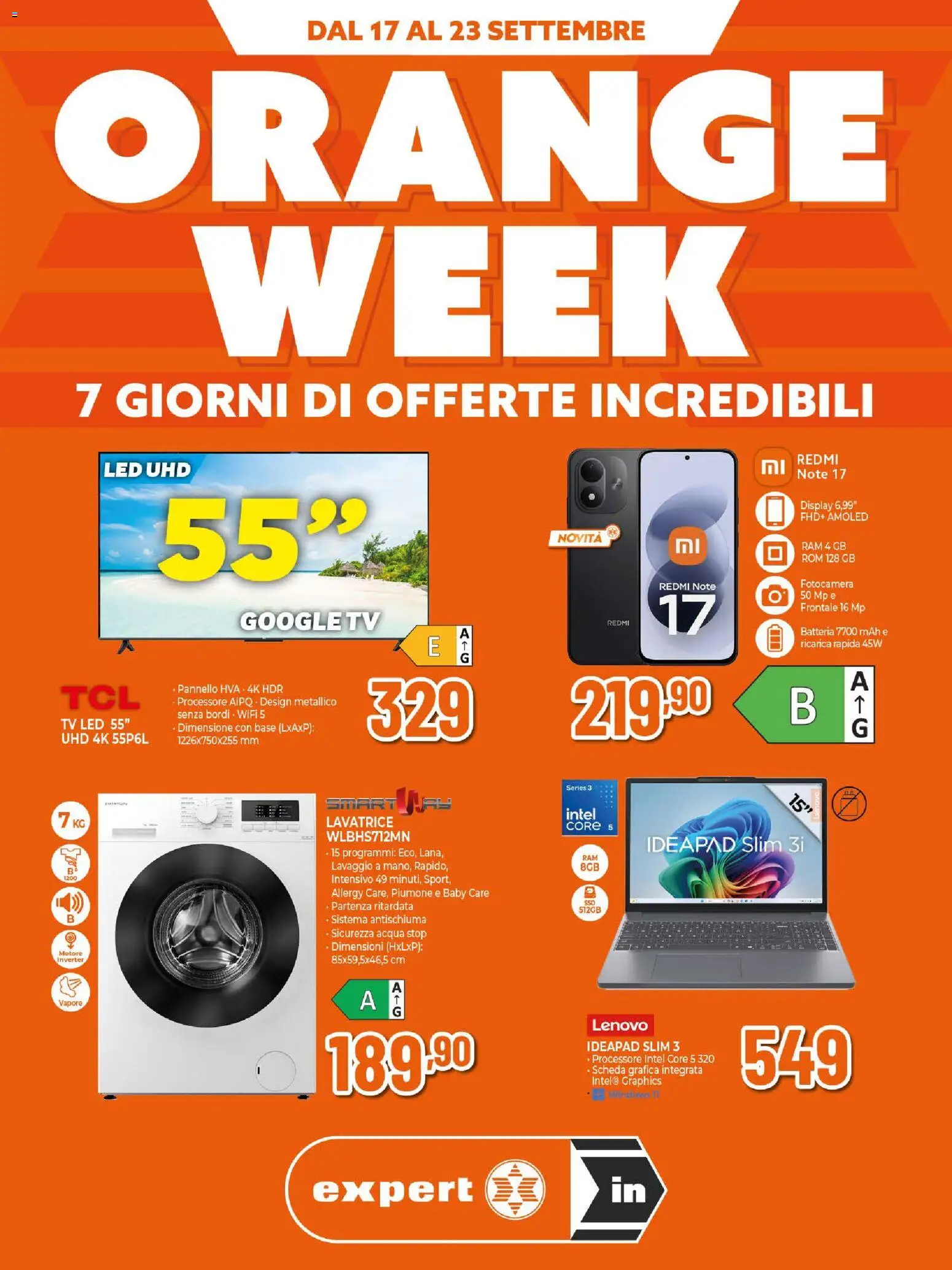 Volantino Ipercoop del 17/09/2026 | Pagina: 1 | Prodotti: Acqua, Lavatrice, Fotocamera, Batteria