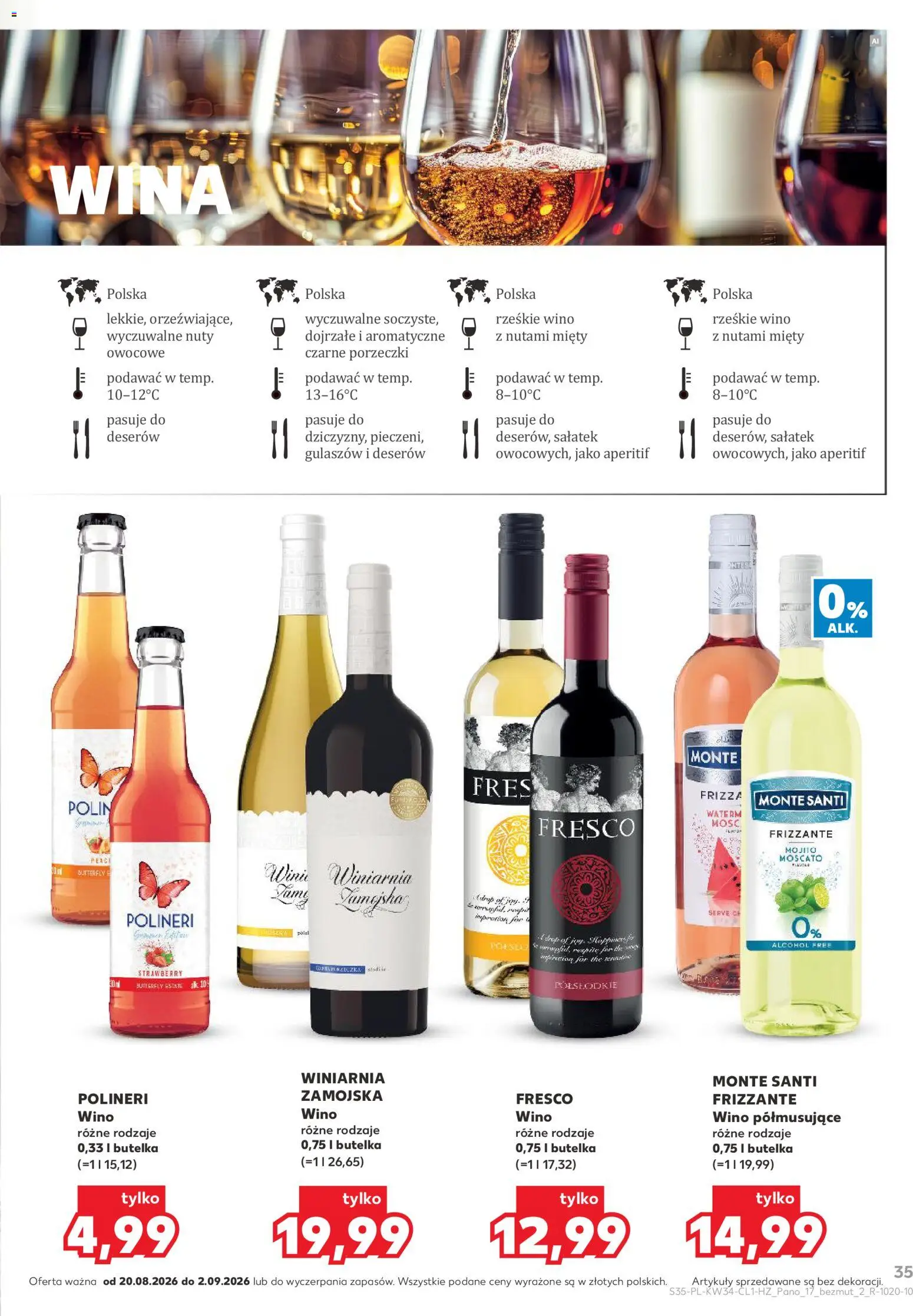 Kaufland Polsko leták - Barek od 20.08.2026 | Strana: 35 | Produkty: Moscato, Frizzante, Mojito