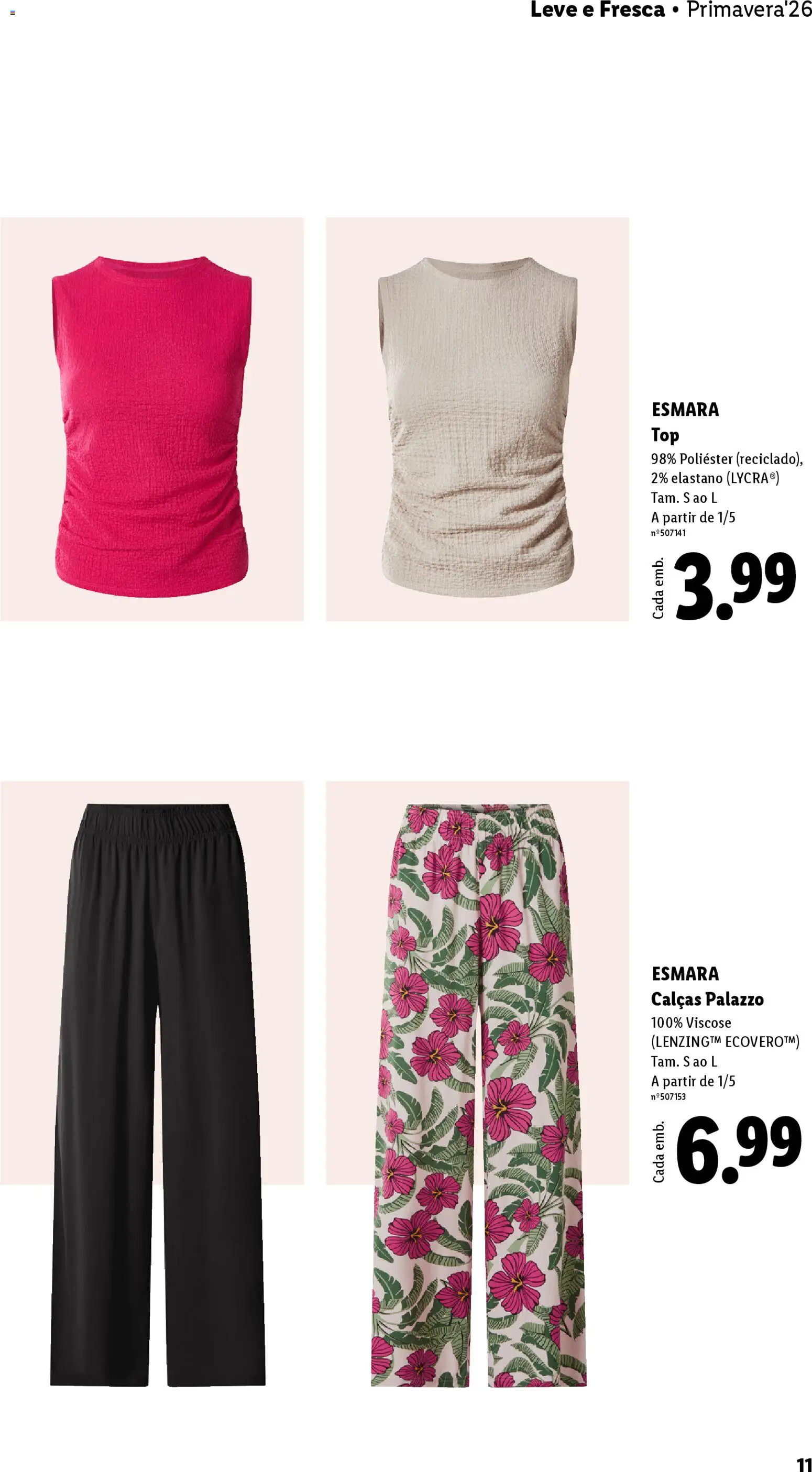 Lidl folheto Esmara │ válido de 20.04.2026 | Página: 11 | Produtos: Top, Calças