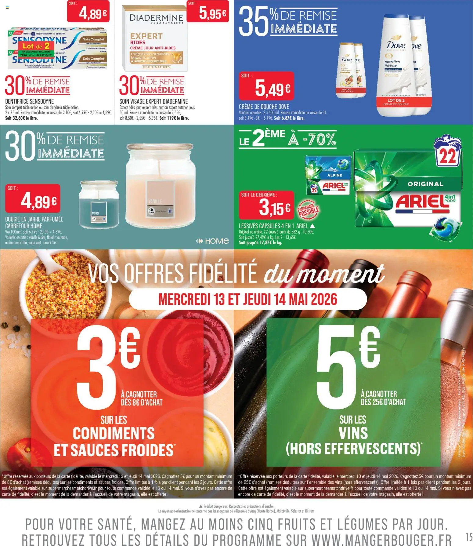 {H1} | Page: 15 | Produits: Ariel, Dentifrice, Douche, Crème