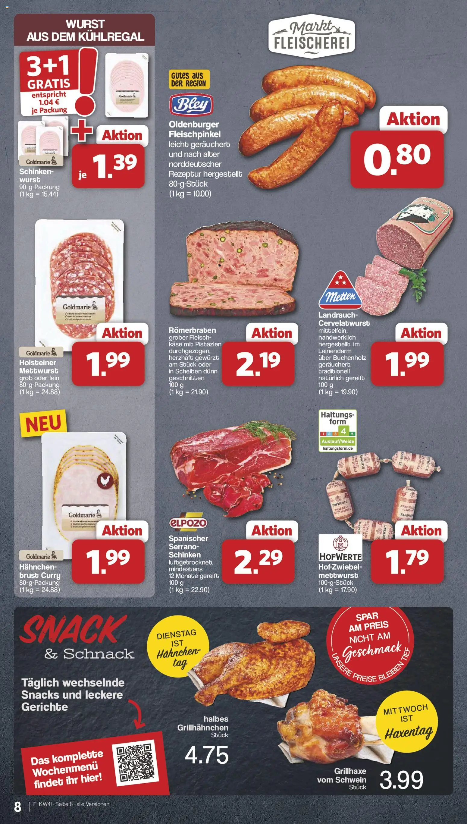Famila Nordwest Prospekt – gültig ab 05.10.2026 | Seite: 8 | Produkte: Hahnchen, Wurst, Gerichte, Schinken