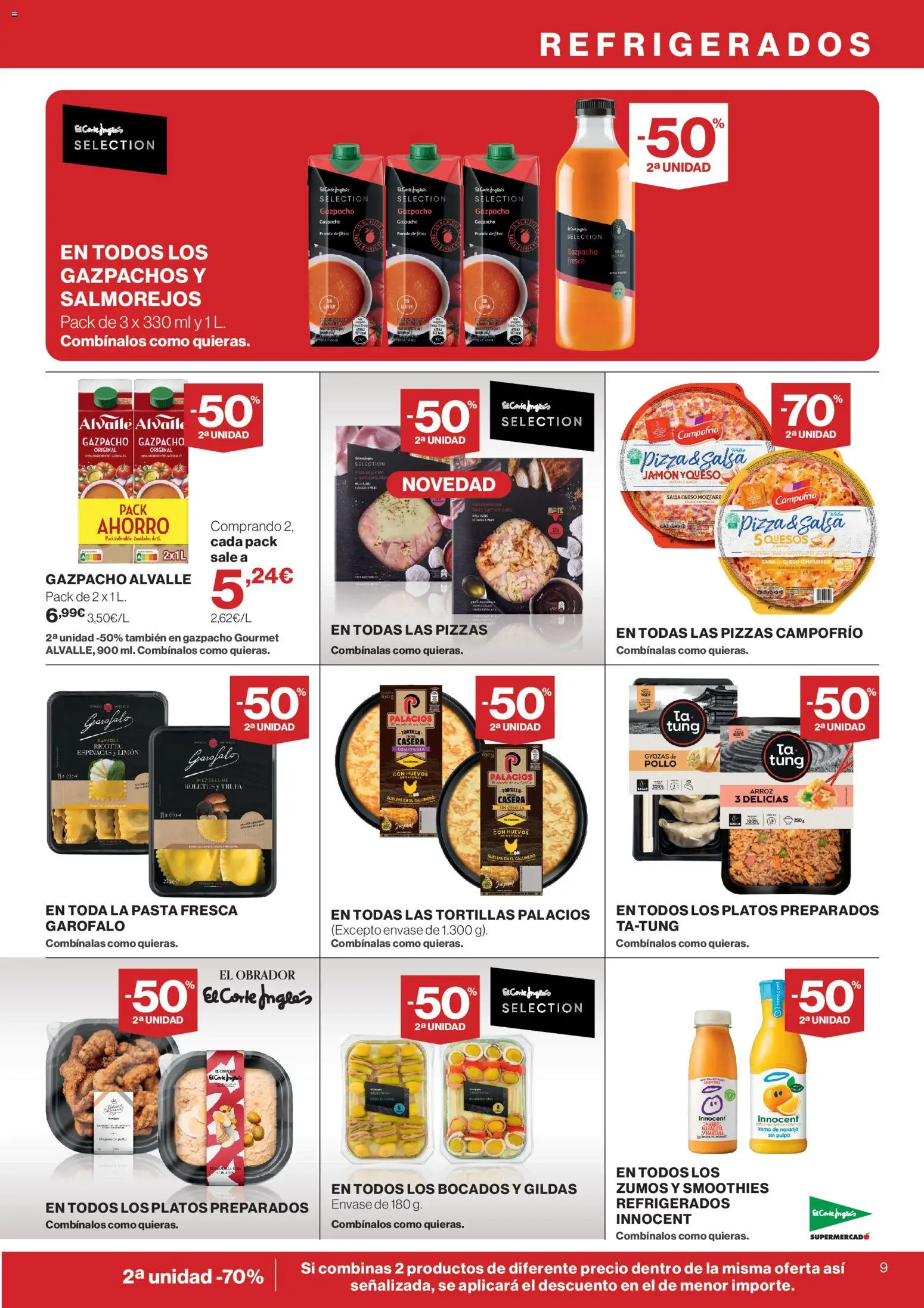 El Corte Inglés ofertas │ válido desde el 10/09/2026 | Página: 9 | Productos: Arroz, Limón, Espinacas, Zumo de naranja