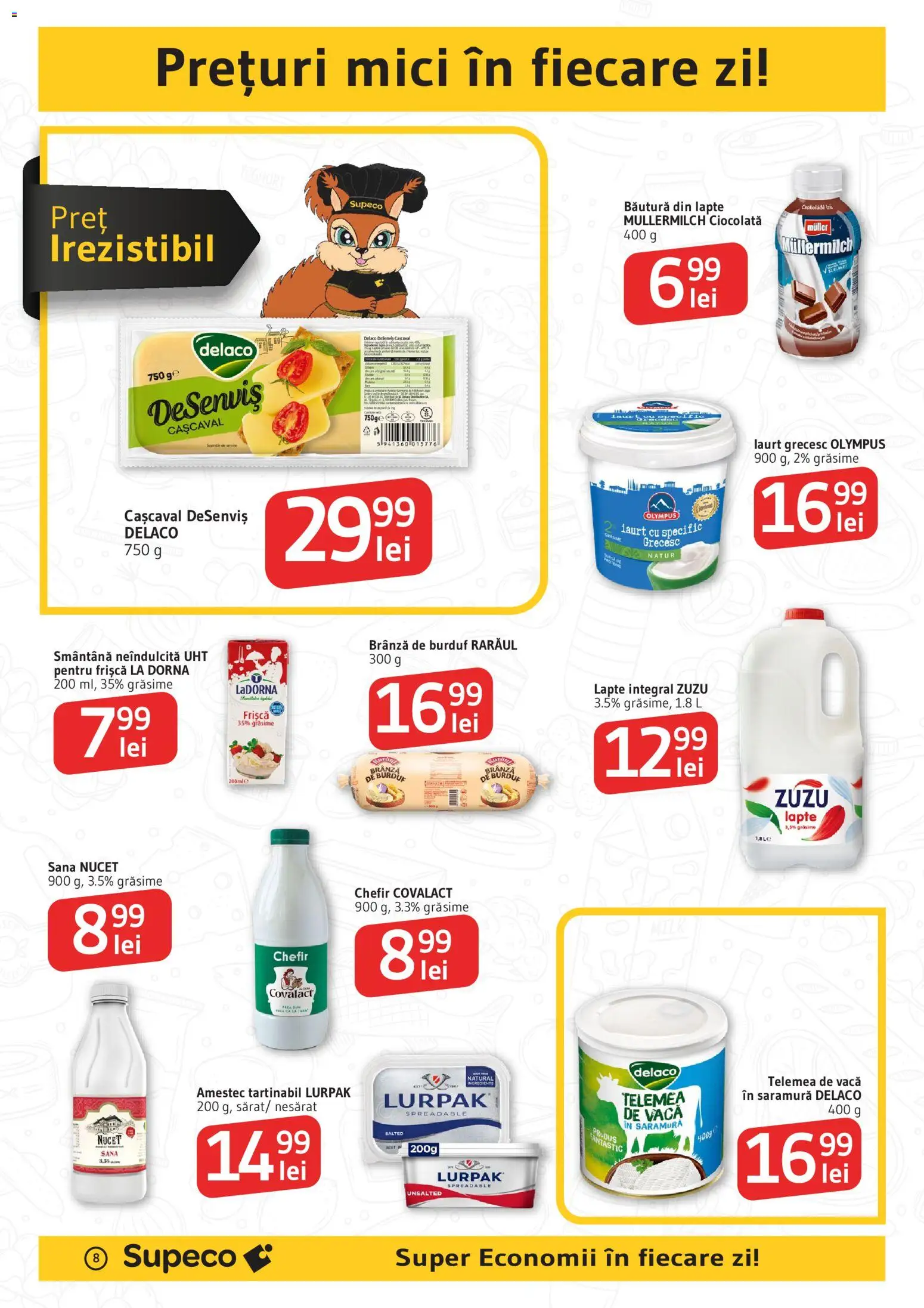 Noul catalog Supeco – valabil de la 23.07.2026 | Pagină: 8 | Produse: Proteine, Chefir, Lapte, Brânză