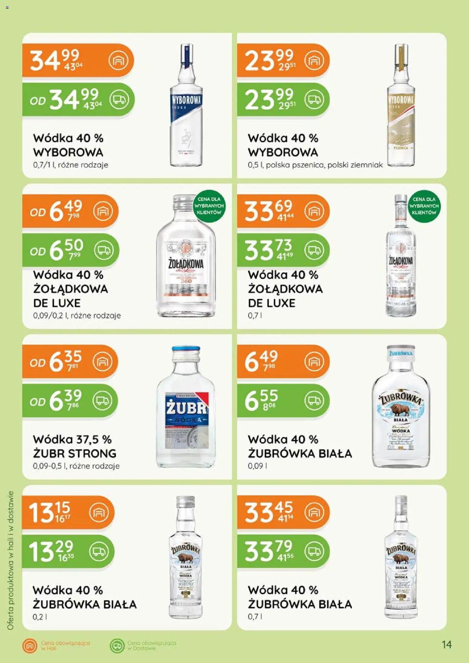 Eurocash gazetka - Katalog Alkoholowy od 01.06.2026 | Strona: 14 | Produkty: Żubrówka, Żubrówka biała wódka, Wódka