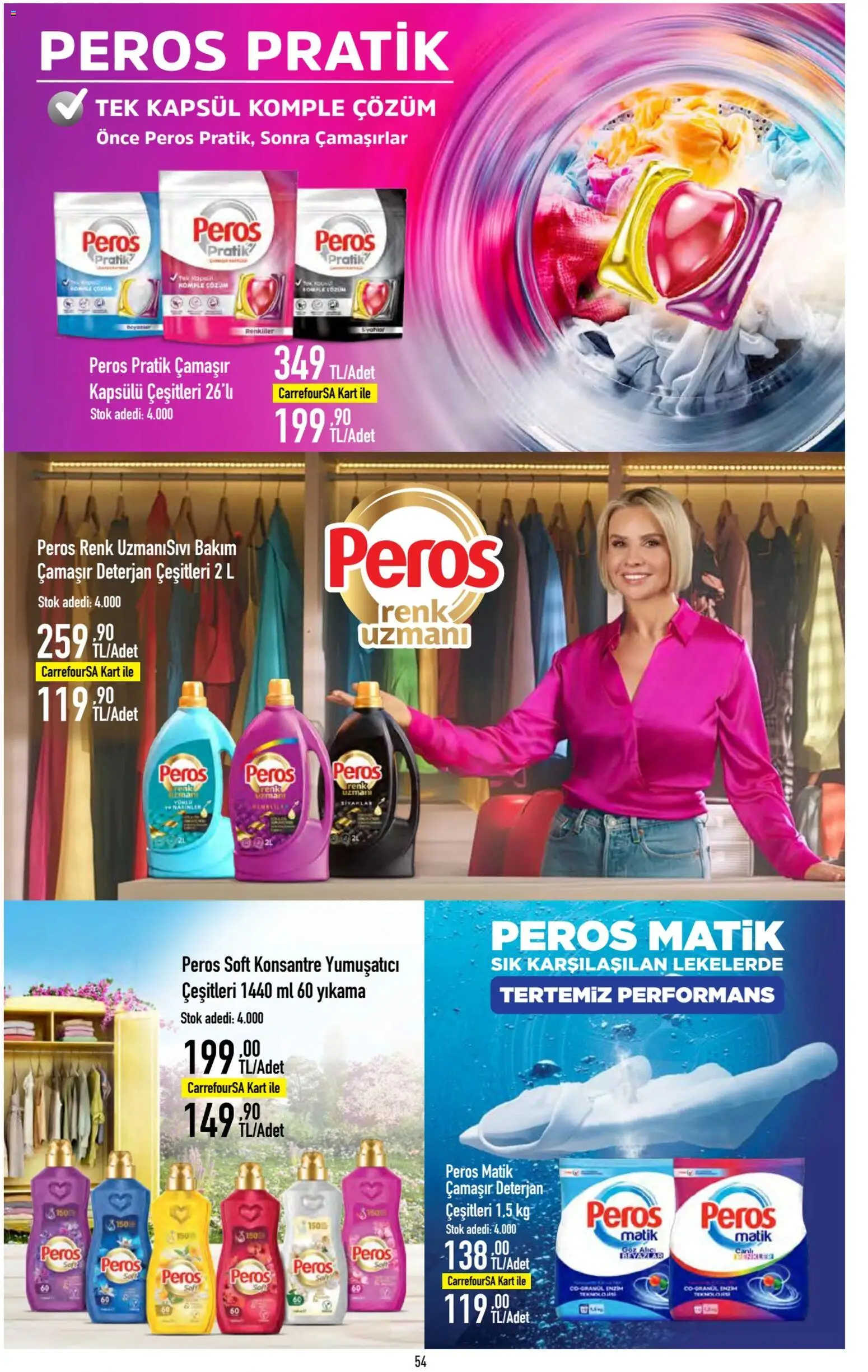 CarrefourSA Katalog - 20 Ağustos 2026 tarihinden itibaren geçerlidir | Sayfa: 54 | Ürünler: Yumuşatıcı, Deterjan