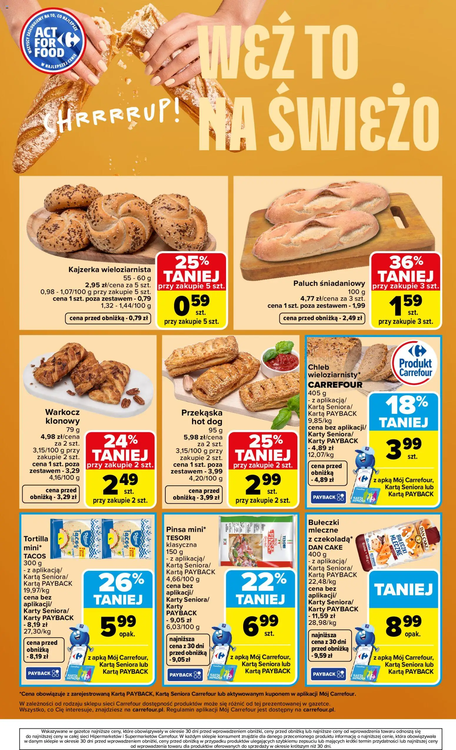 Carrefour gazetka - Weź to na świeżo od 04.05.2026 | Strona: 5 | Produkty: Karta, Mleka, Chleb, Pinsa