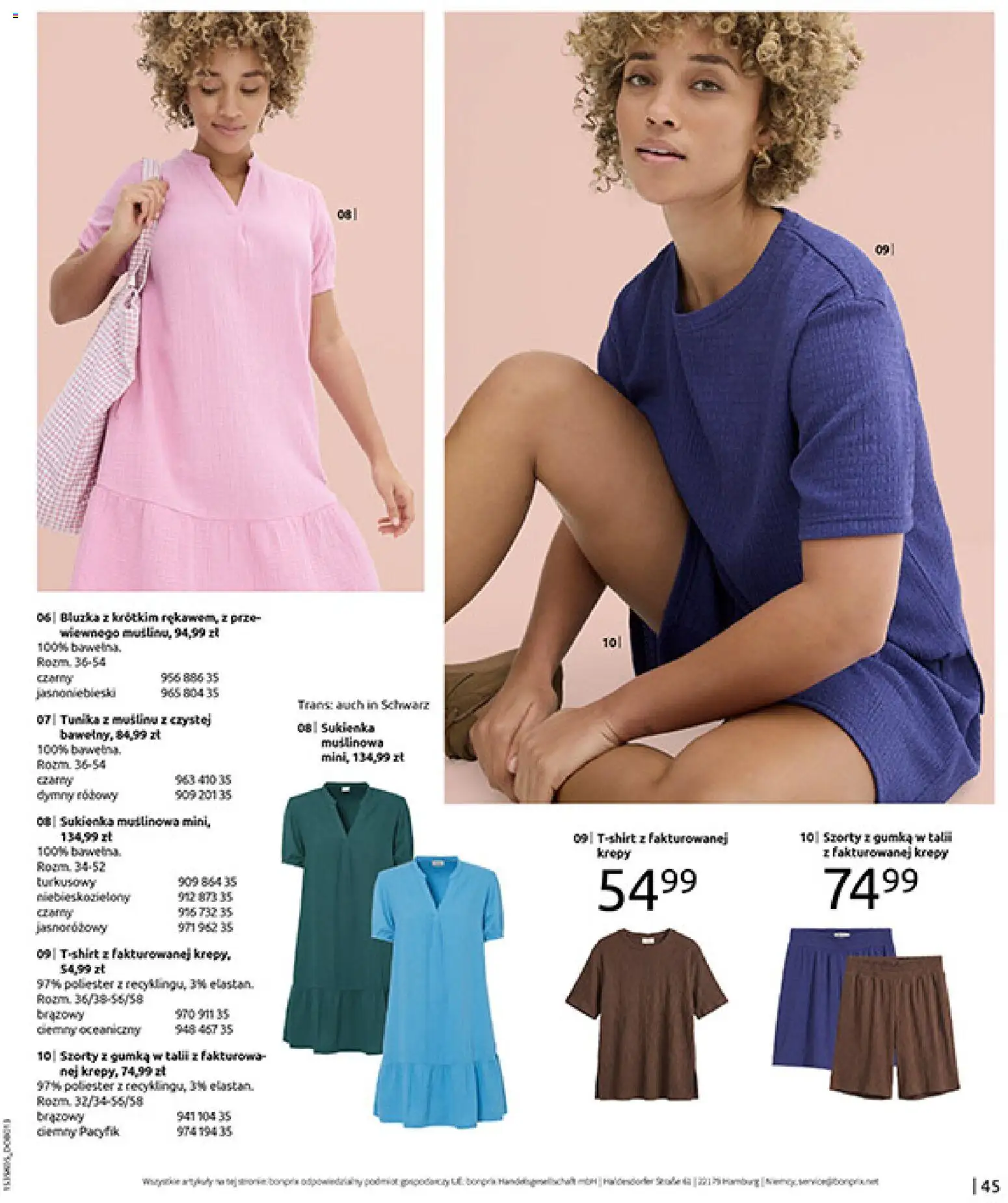 BonPrix Katalog od 18.05.2026 | Strona: 47 | Produkty: Szorty, Bluzka, Sukienka