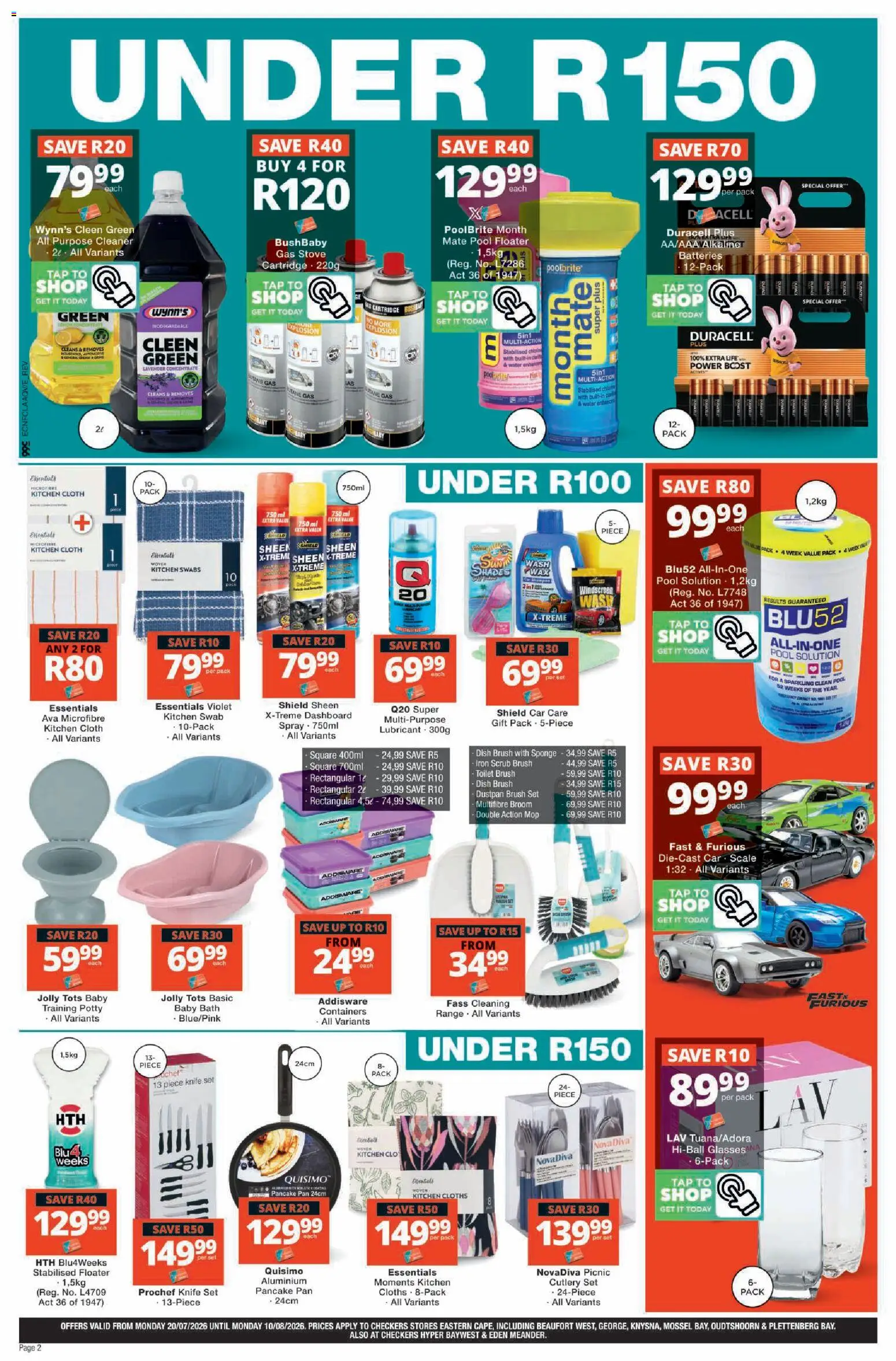 New Checkers catalogue – valid from 20/07/2026 | Page: 14 | Products: Knife set, Mop, Brush, Scrub
