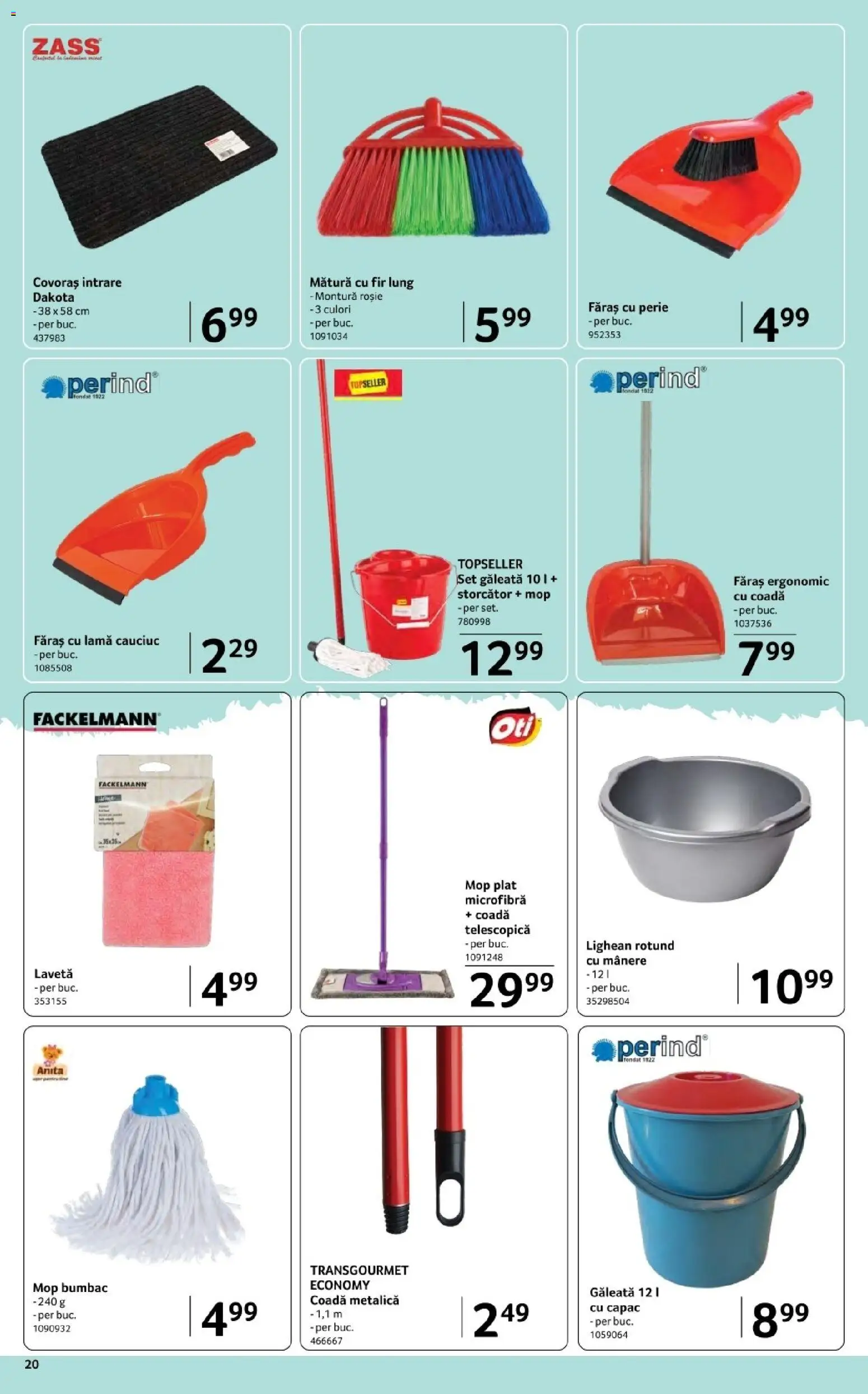 Noul catalog Selgros – valabil de la 06.03.2026 | Pagină: 20 | Produse: Storcător, Mătură, Perie, Bisiklet Aparatları