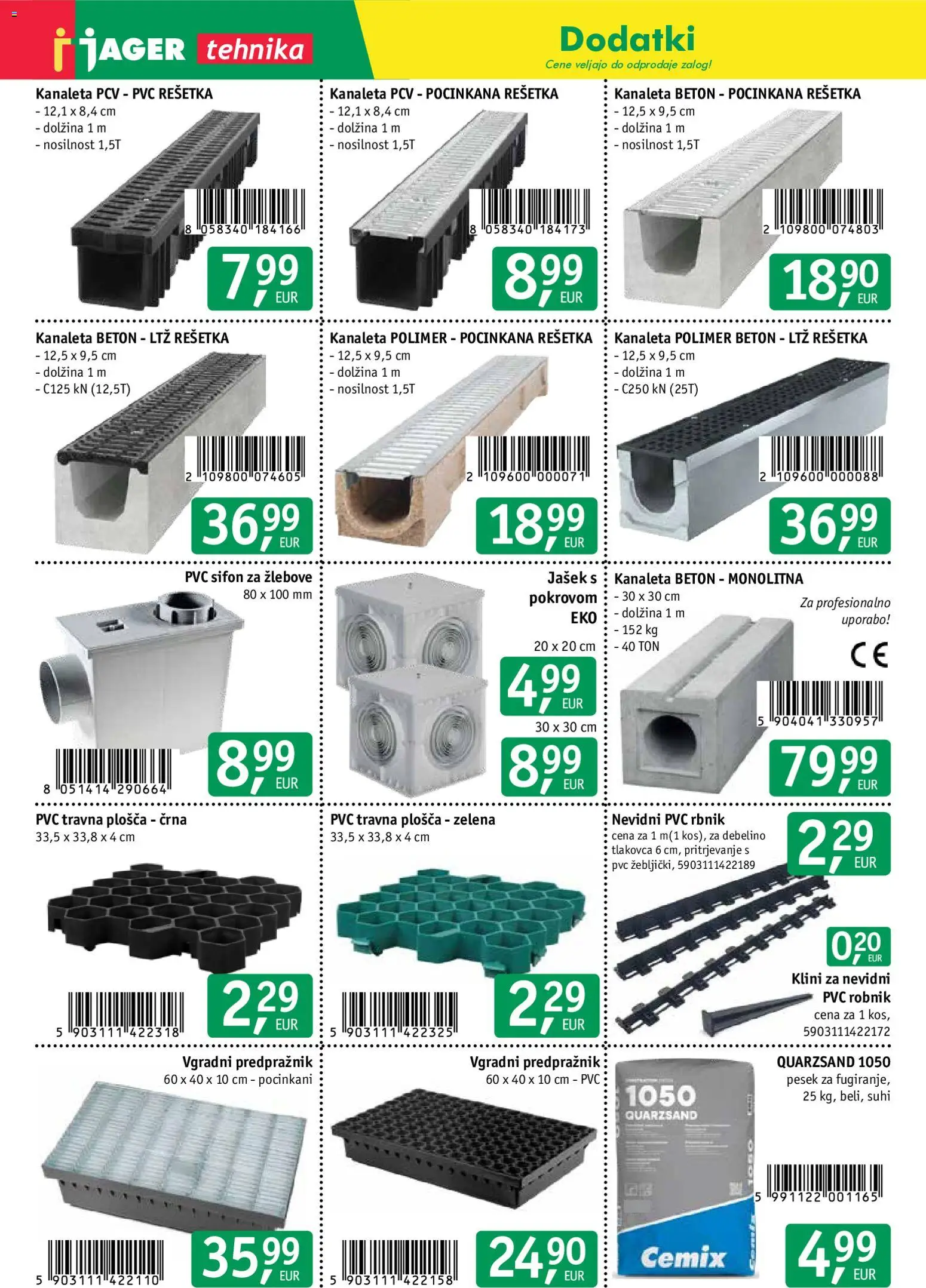 Novi Jager katalog ponudbe – veljaven od 21.08.2026 | Stran: 10 | Izdelki: Predpraznik, Beton, Robnik, Zelena