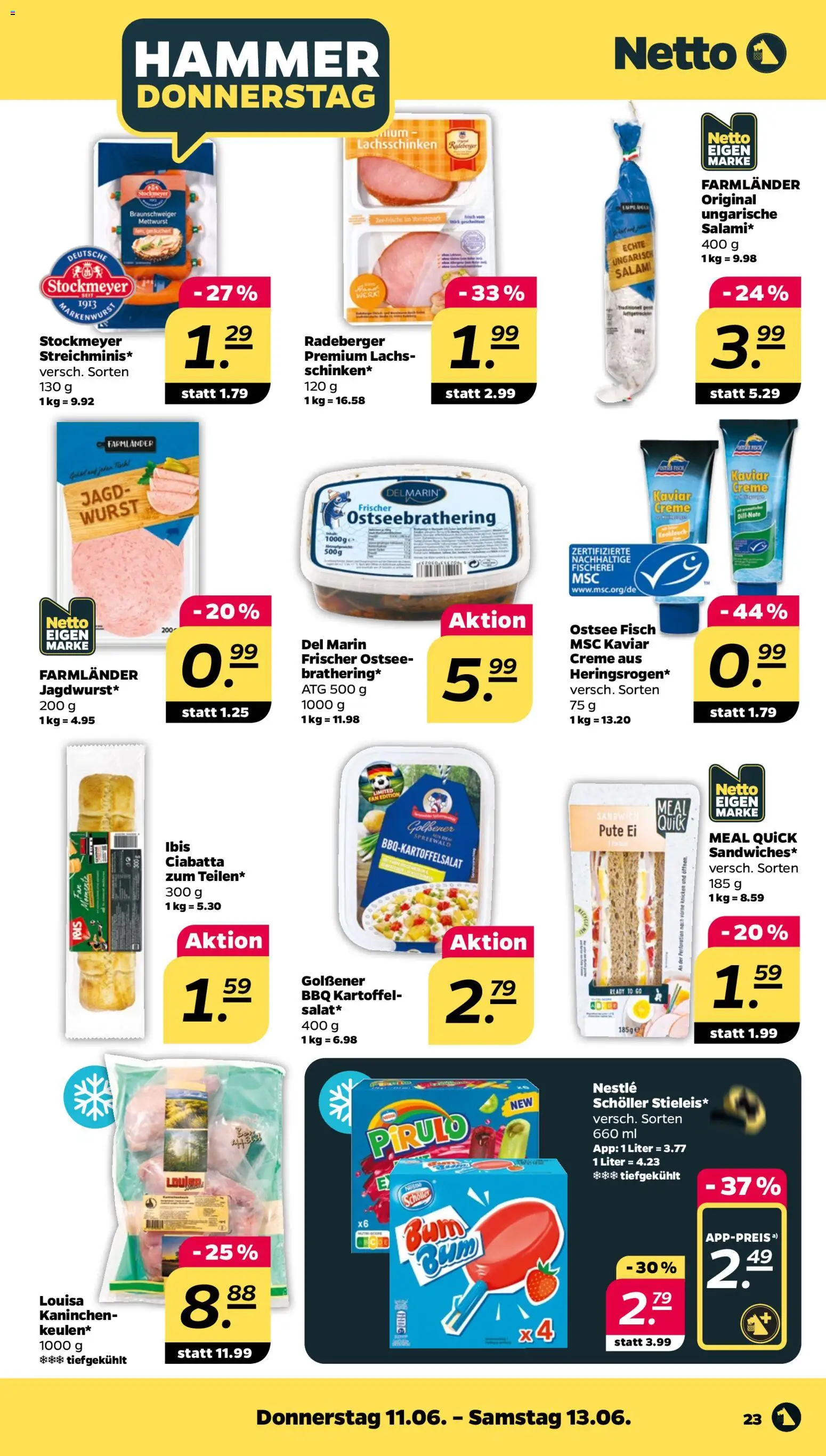 Netto Prospekt – gültig ab 08.06.2026 | Seite: 27 | Produkte: Creme, Fisch, Lachs, Salami