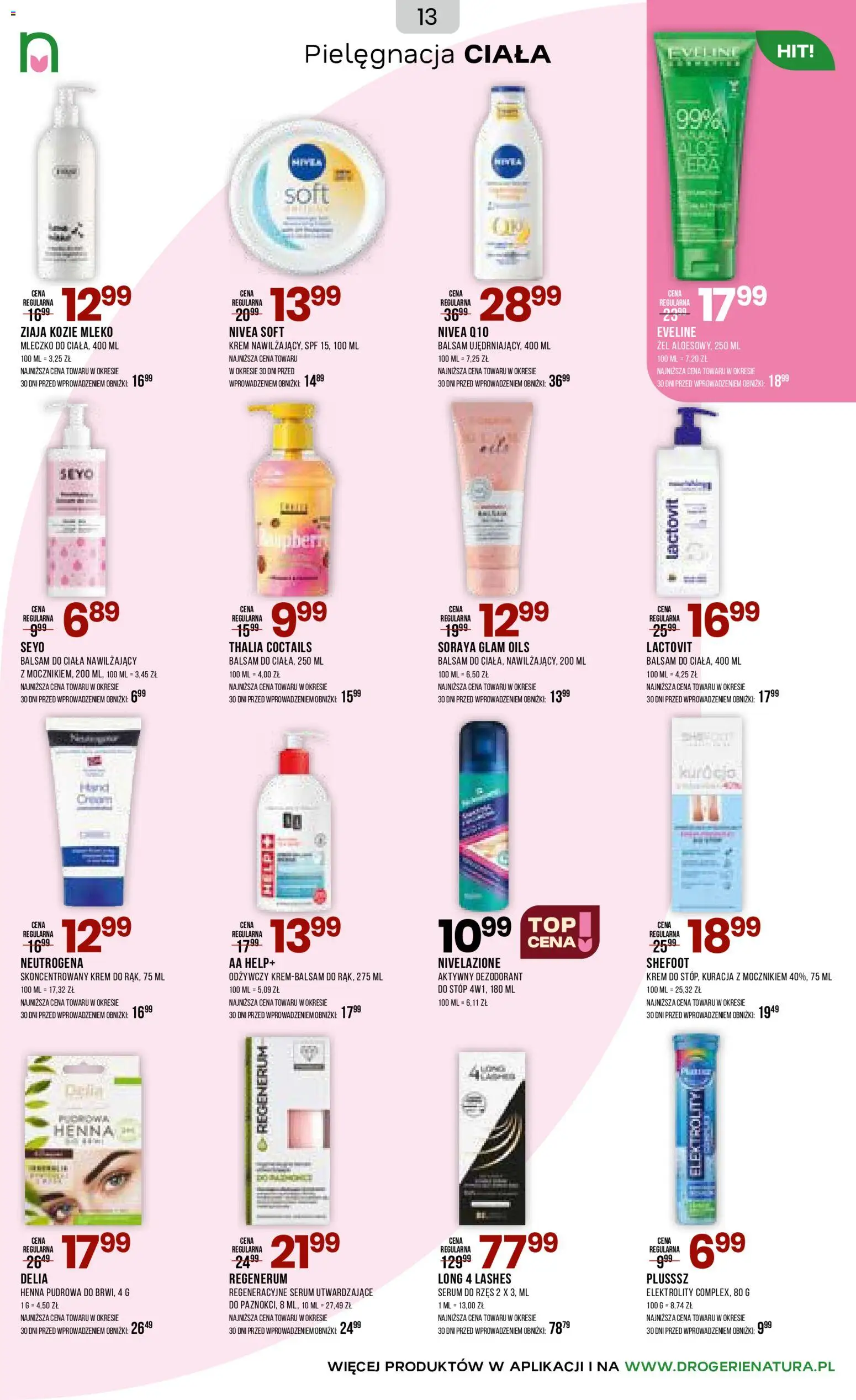Drogerie Natura gazetka od 03.06.2026 | Strona: 13 | Produkty: Mleko, Body, Krem, Dezodorant