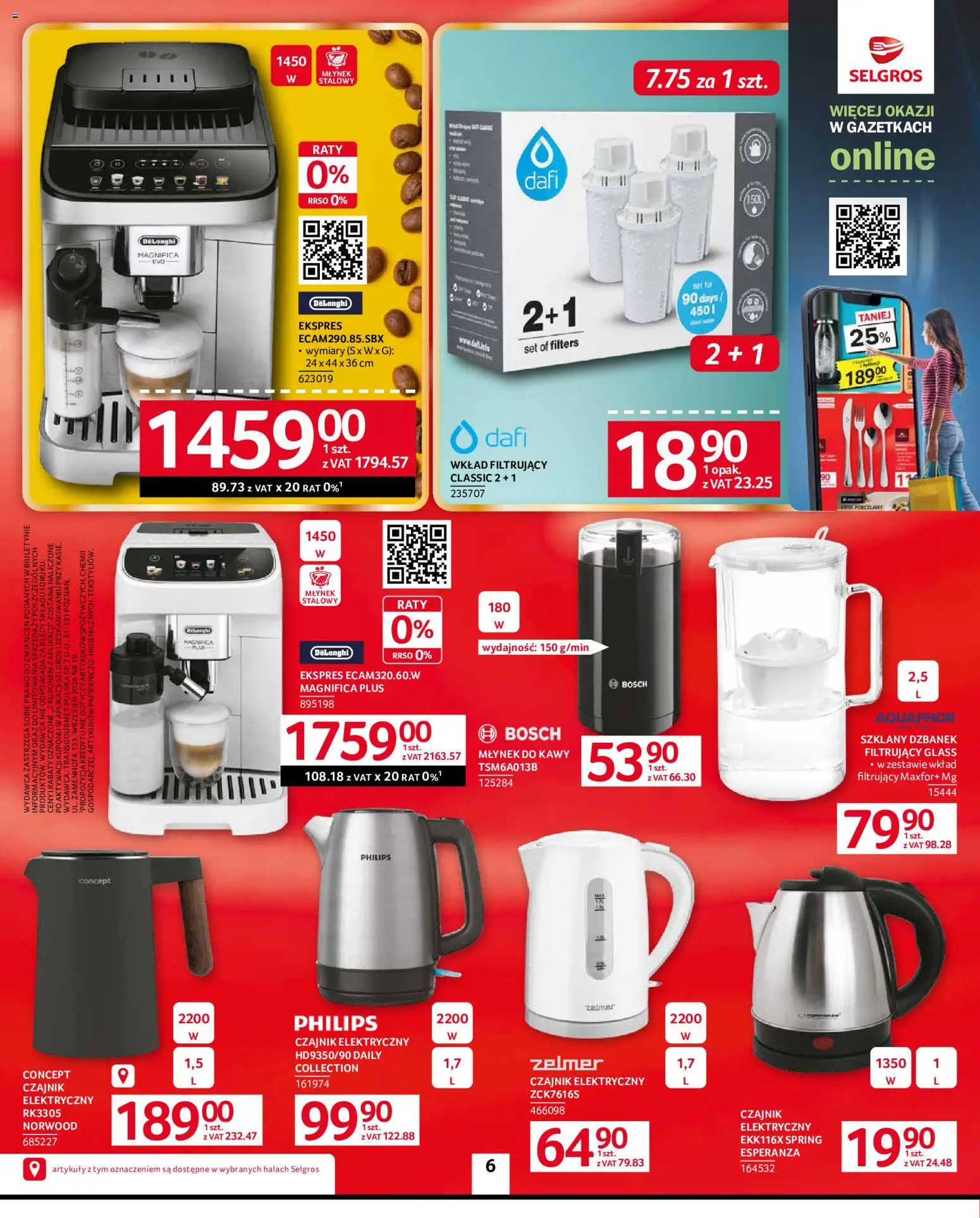 Selgros cash&carry gazetka - Oferta przemysłowa od 10.09.2026 | Strona: 8 | Produkty: Czajnik elektryczny, Dzbanek, Młynek, Młynek do kawy