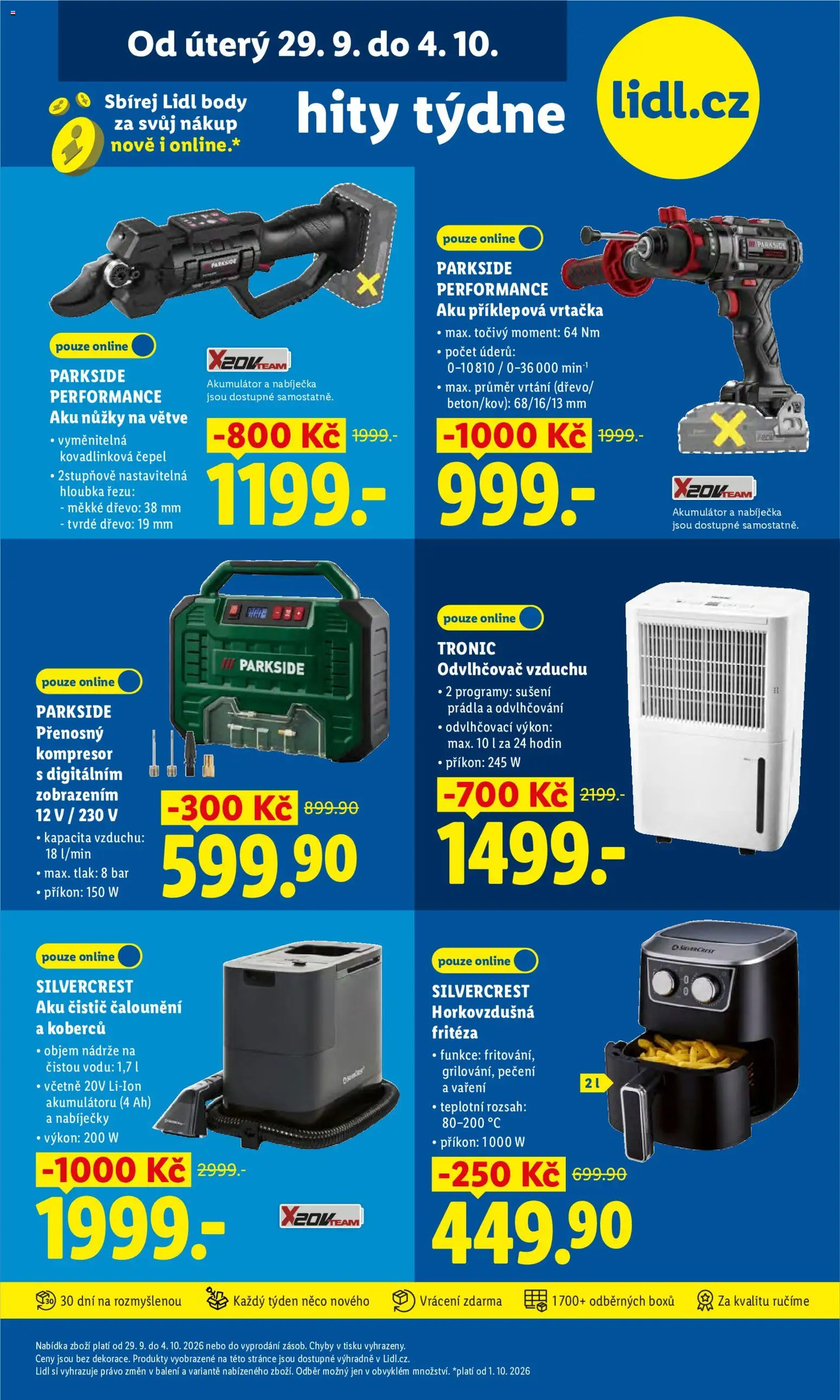 Lidl leták - Spotřební zboží od 29.09.2026 | Strana: 12 | Produkty: Příklepová vrtačka, Přenosný kompresor, Body, Vrtačka