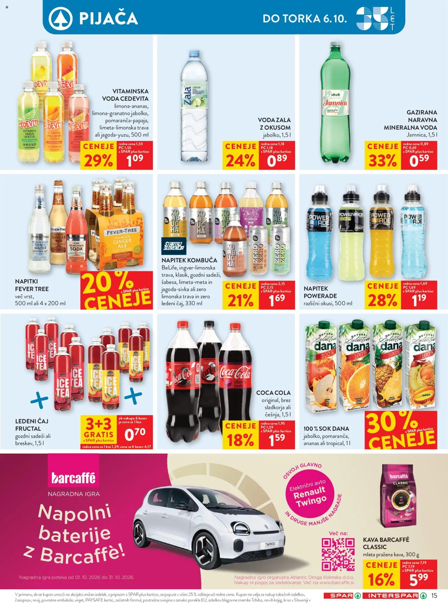 Novi Spar katalog ponudbe – veljaven od 30.09.2026 | Stran: 25 | Izdelki: Baterije, Mineralna voda, Sok, Caj