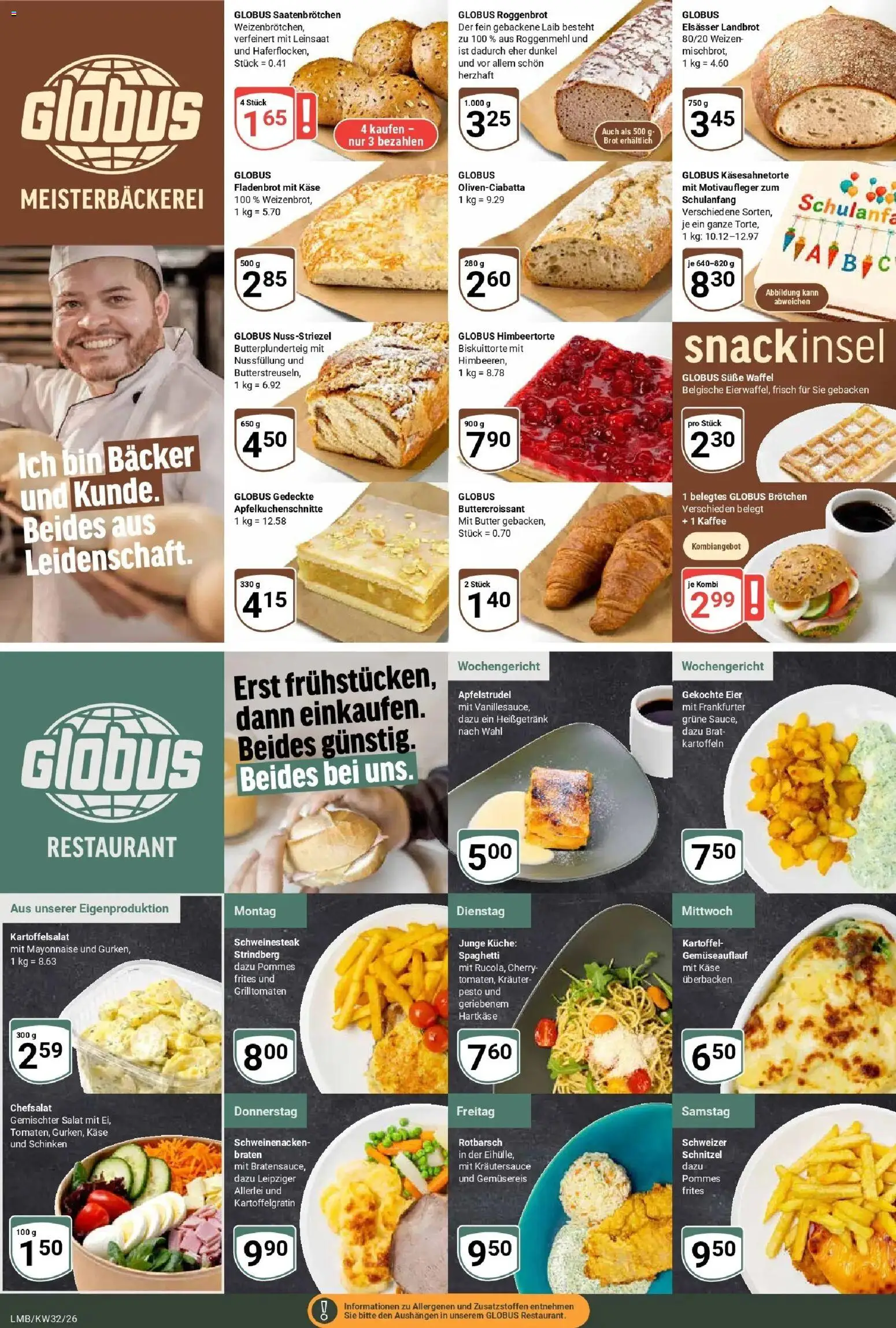 Globus Prospekt Limburg (ab 03.08.2026) » Angebote online | Seite: 9 | Produkte: Käse, Eier, Küche, Schnitzel