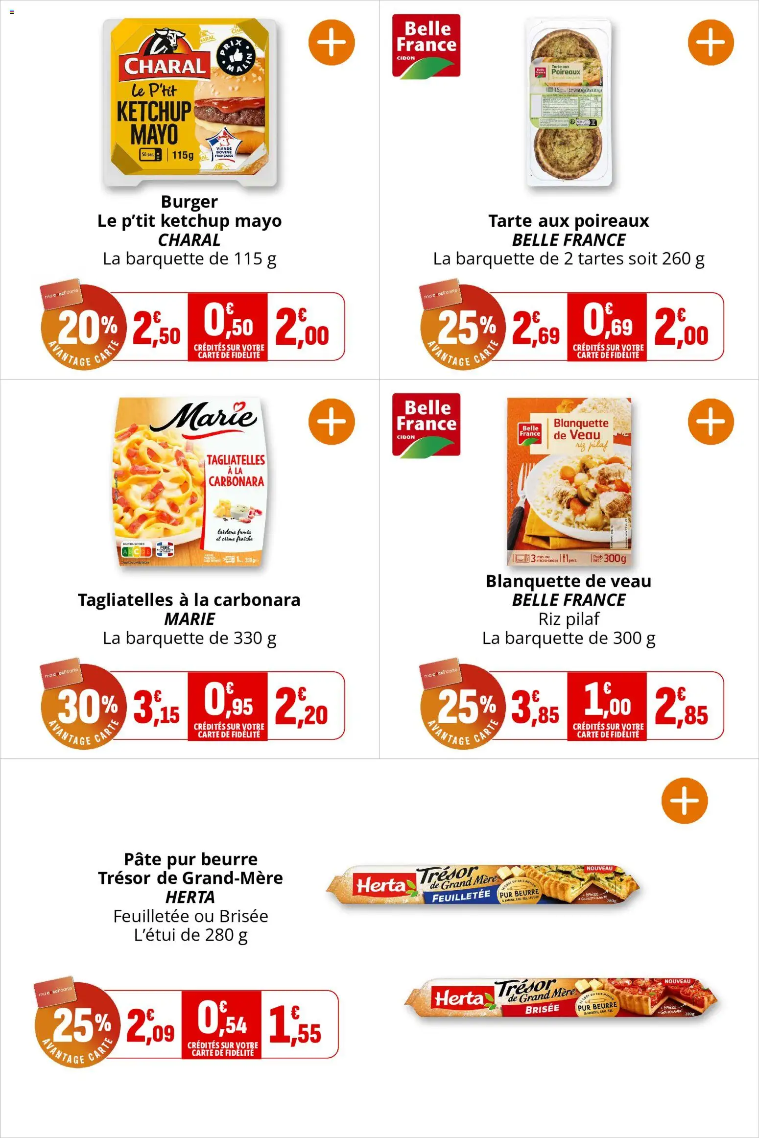 {H1} | Page: 13 | Produits: Poireaux, Tarte, Burger, Blanquette de veau