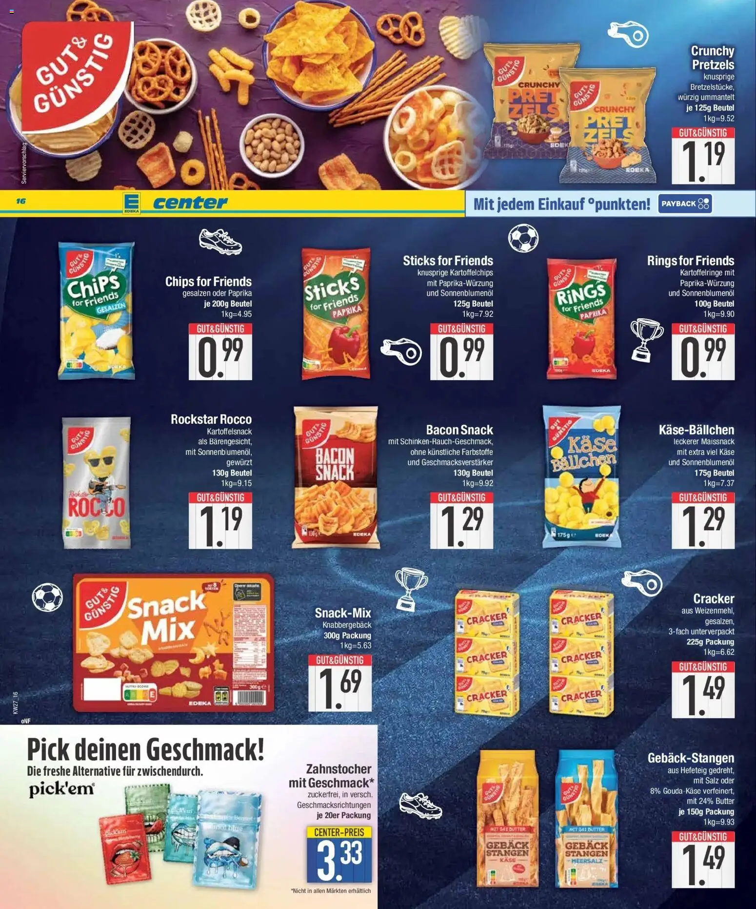 E center Wochenangebote – gültig ab 29.06.2026 | Seite: 16 | Produkte: Butter, Sonnenblumenol, Paprika, Salz