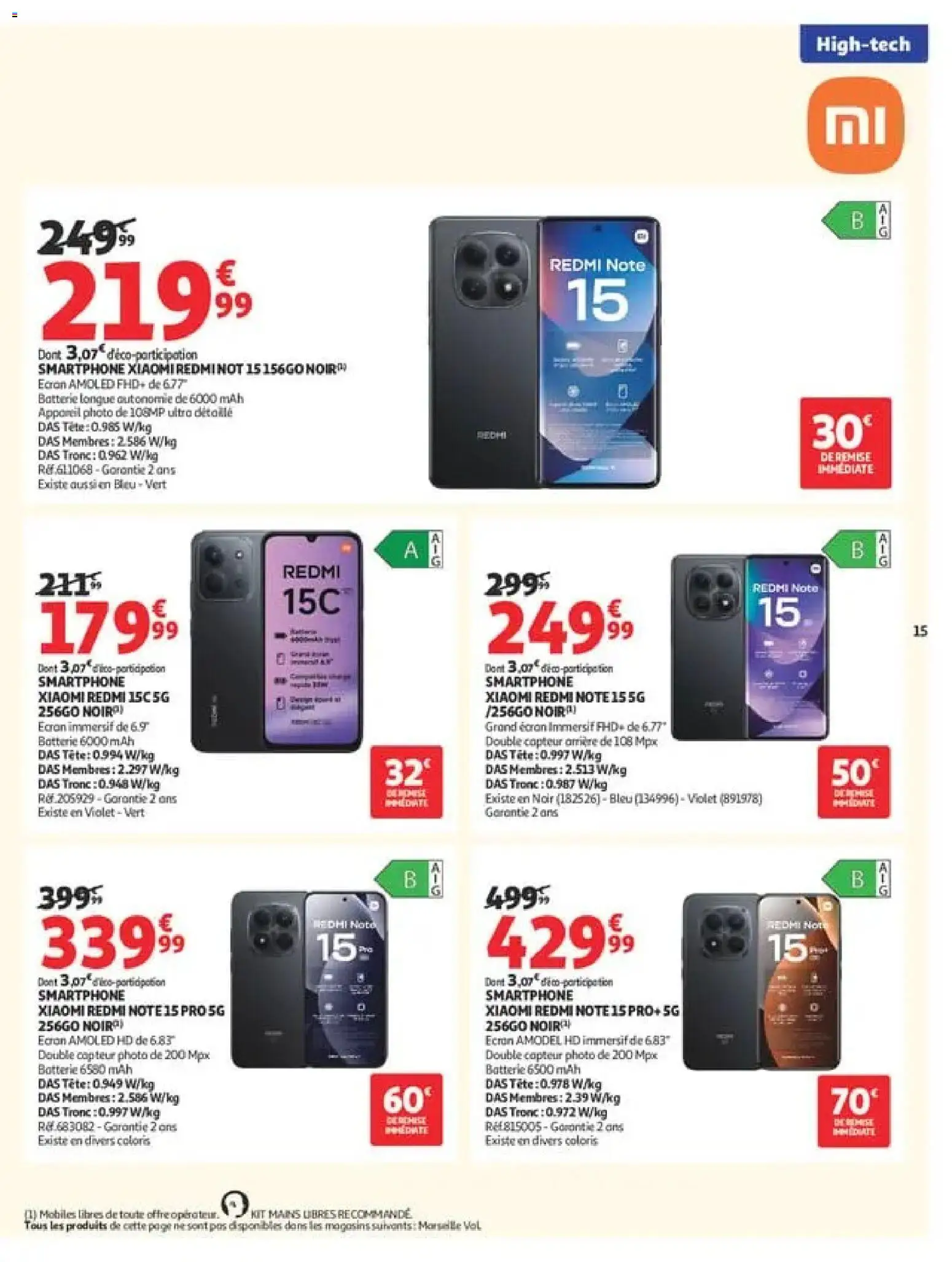 {H1} | Page: 15 | Produits: Smartphone, Appareil photo, Batterie