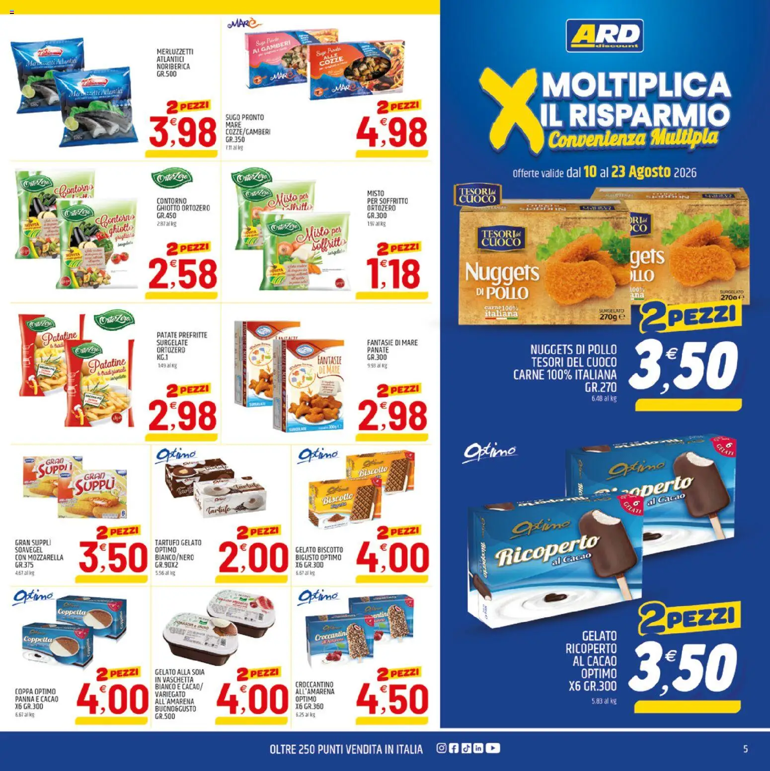 Volantino ARD Discount del 10/08/2026 | Pagina: 13 | Prodotti: Pollo, Gamberi, Cozze, Carne