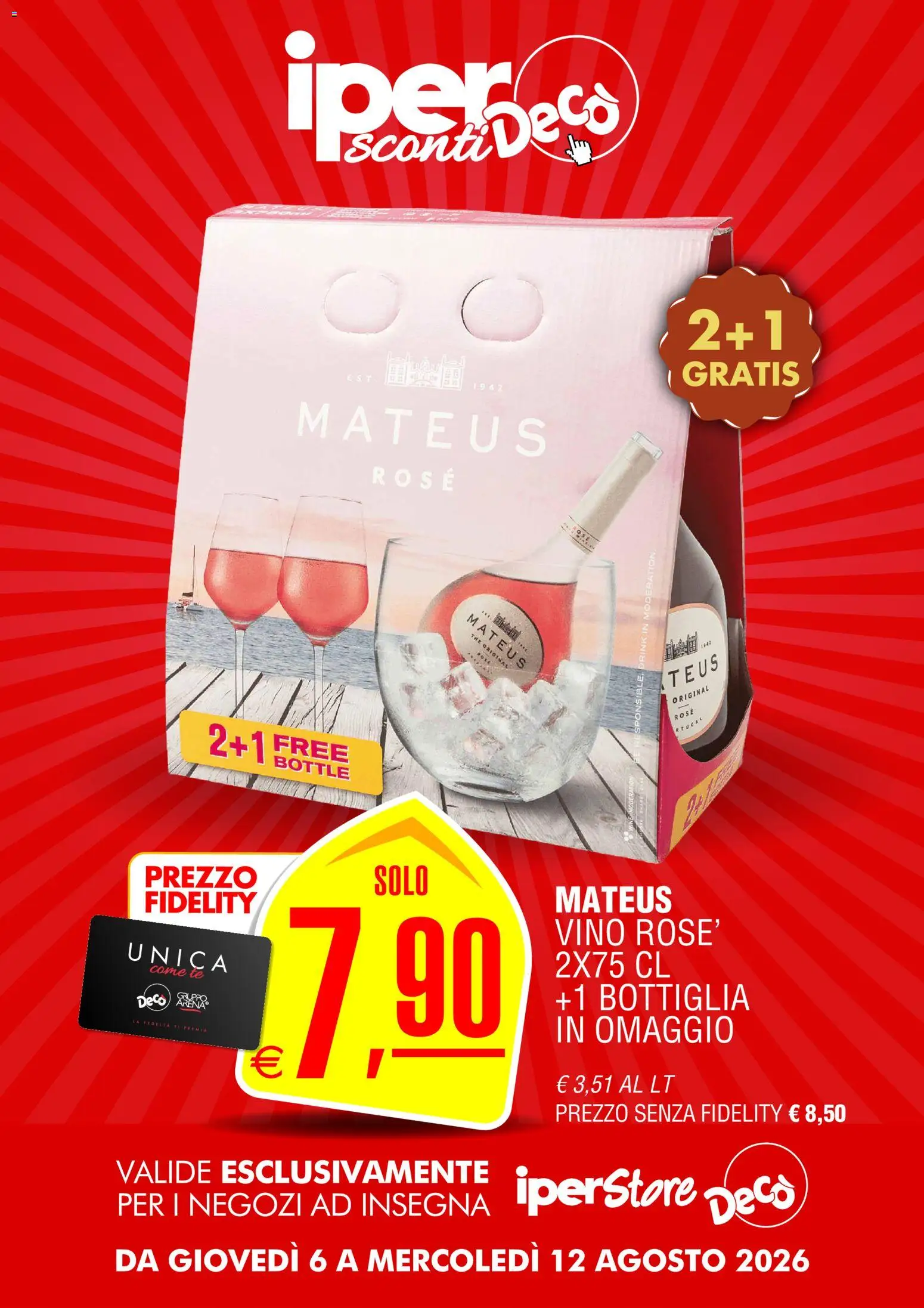 Volantino Decò del 06/08/2026 | Pagina: 7 | Prodotti: Tè, Vino, The, Bottiglia