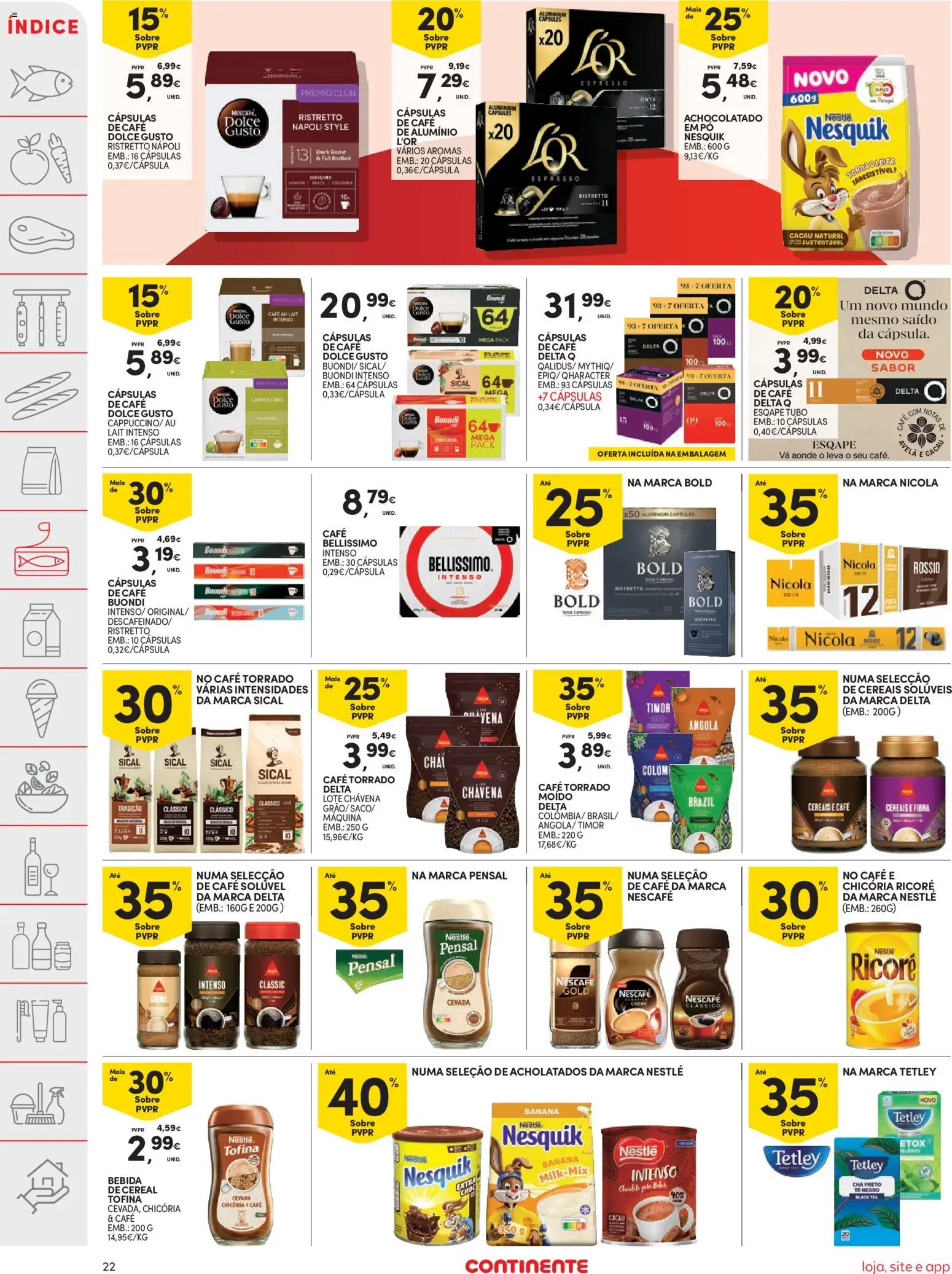 Continente folheto │ válido de 14.04.2026 | Página: 22 | Produtos: Nestlé, Chocolate, Chá, Creme