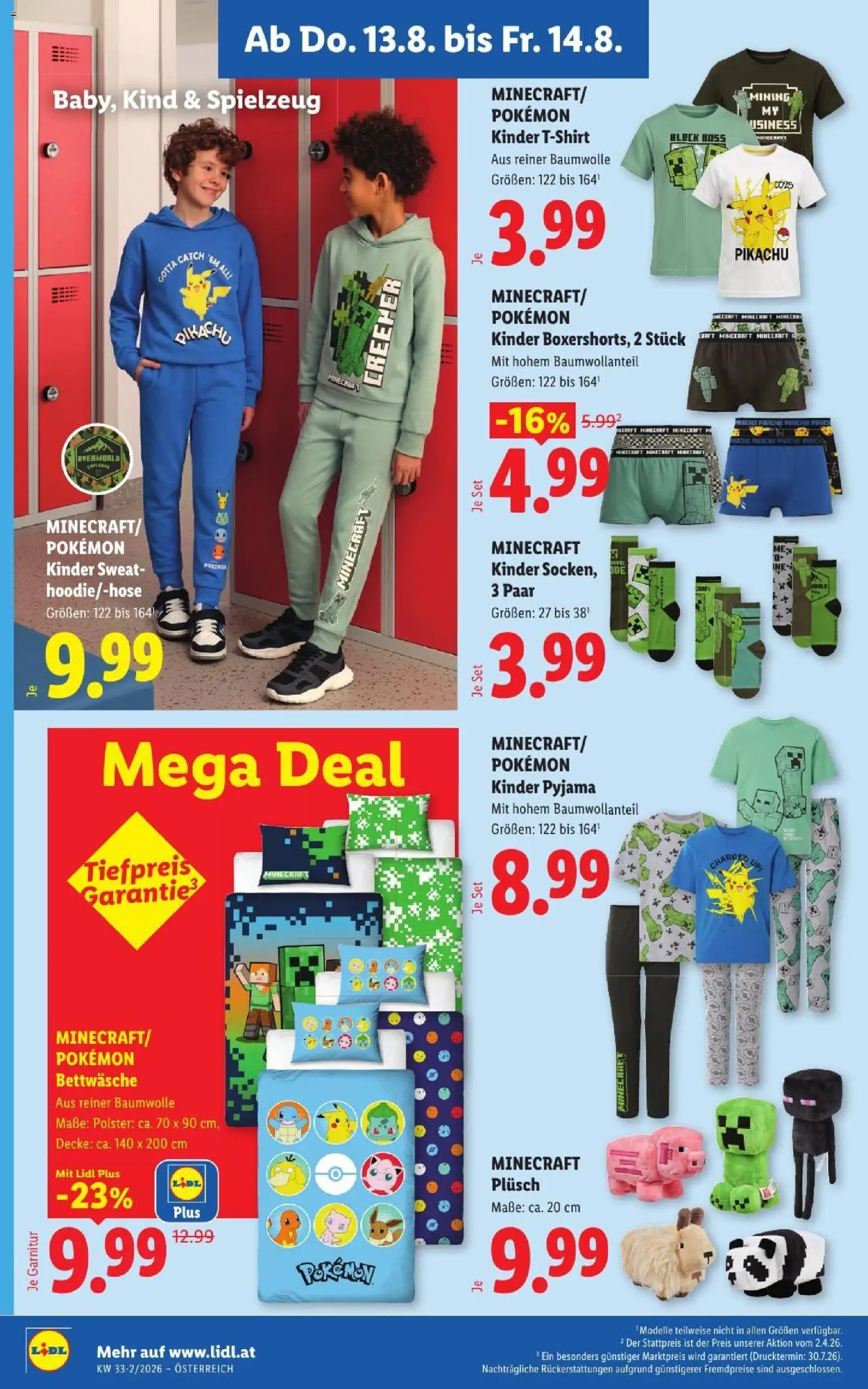 Lidl - Flugblatt gültig ab 13.08.2026 | Seite: 22 | Produkte: Pyjama, Boxer, Decke