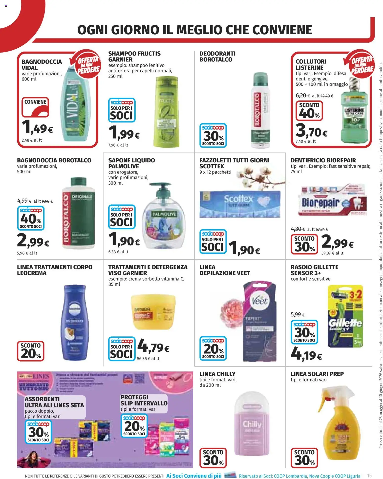 Volantino COOP del 28.05.2026 | Pagina: 15 | Prodotti: Crema, Rasoio, Sapone, Dentifricio