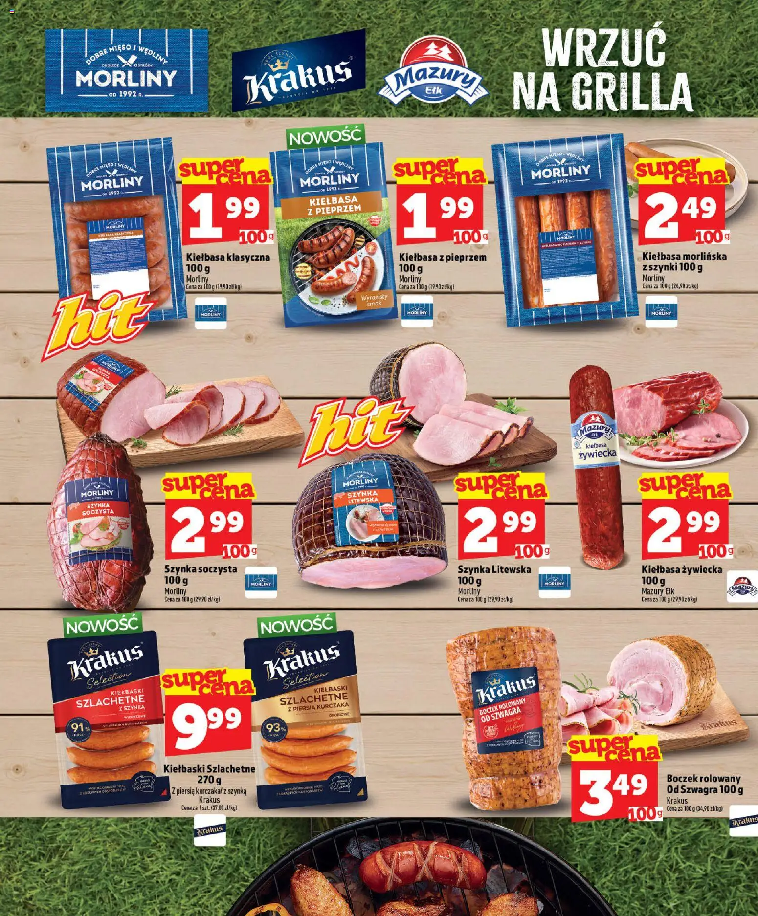 Topaz gazetka od 30.07.2026 | Strona: 7 | Produkty: Kiełbaski, Szynka, Wędliny, Szynka z piersią kurczaka