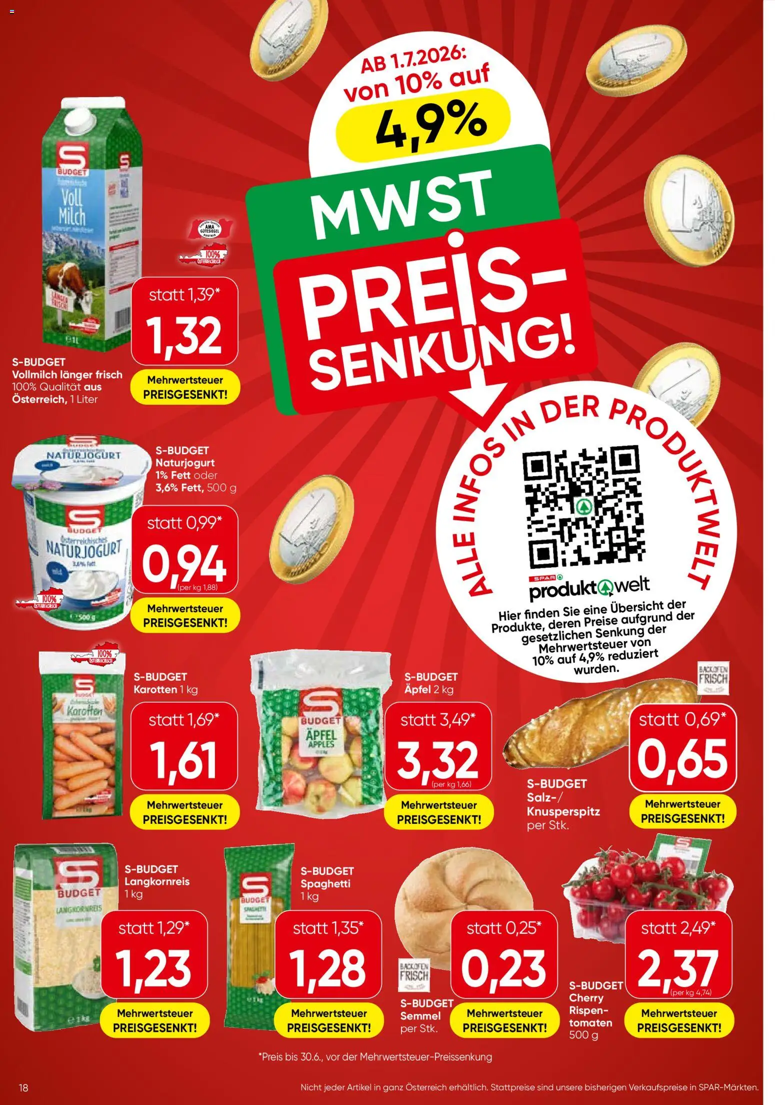 Spar Flugblatt - Niederösterreich gültig ab 01.07.2026 | Seite: 18