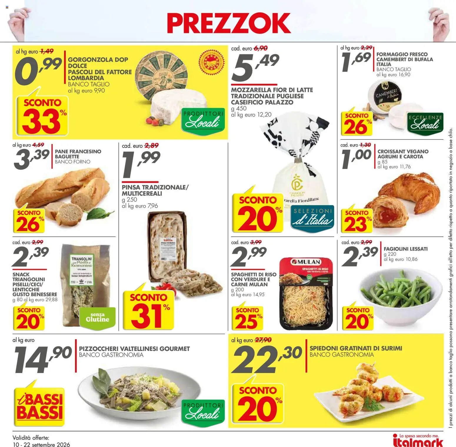 Volantino Italmark del 10/09/2026 | Pagina: 16 | Prodotti: Lenticchie, Baguette, Verdure, Formaggio fresco