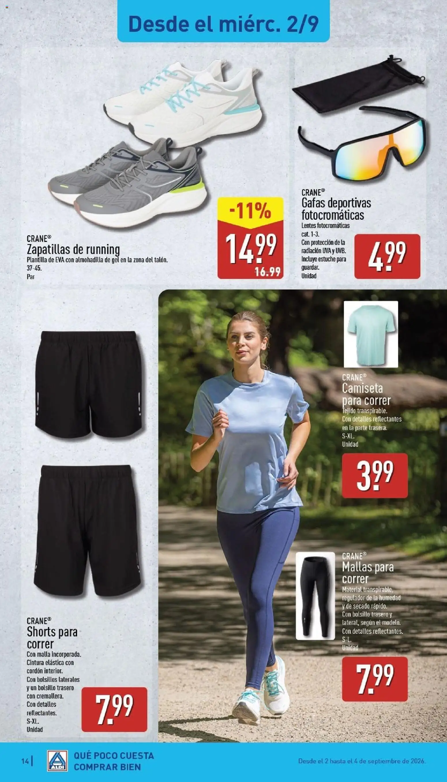 Aldi folleto Península │ válido desde el 31/08/2026 | Página: 14 | Productos: Zapatillas, Gafas