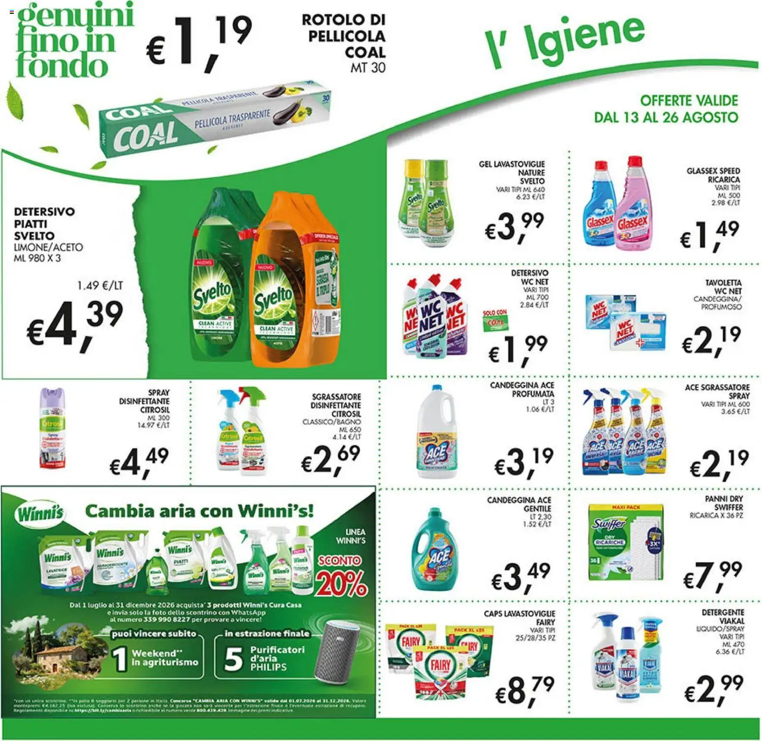 Volantino Coal del 13/08/2026 | Pagina: 24 | Prodotti: Detergente, Piatti, Candeggina, Panni