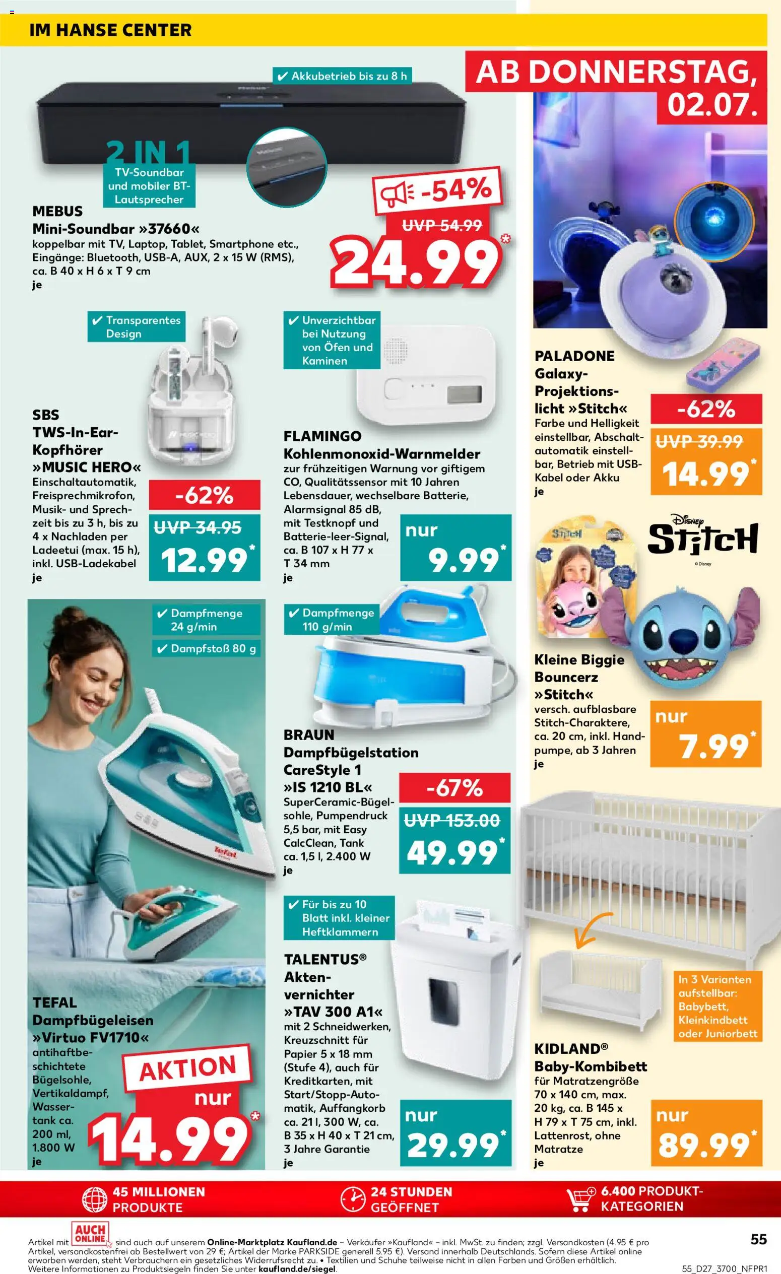 Kaufland Německo leták - Rostock od 02.07.2026 | Strana: 55 | Produkty: Kabel, USB, Tefal, Stitch