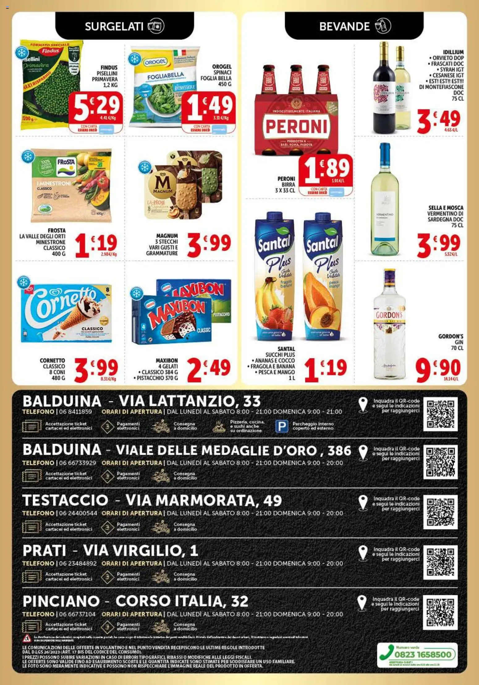 Volantino Decò del 30/06/2026 | Pagina: 4 | Prodotti: Minestrone, Birra, Cornetto, Sushi