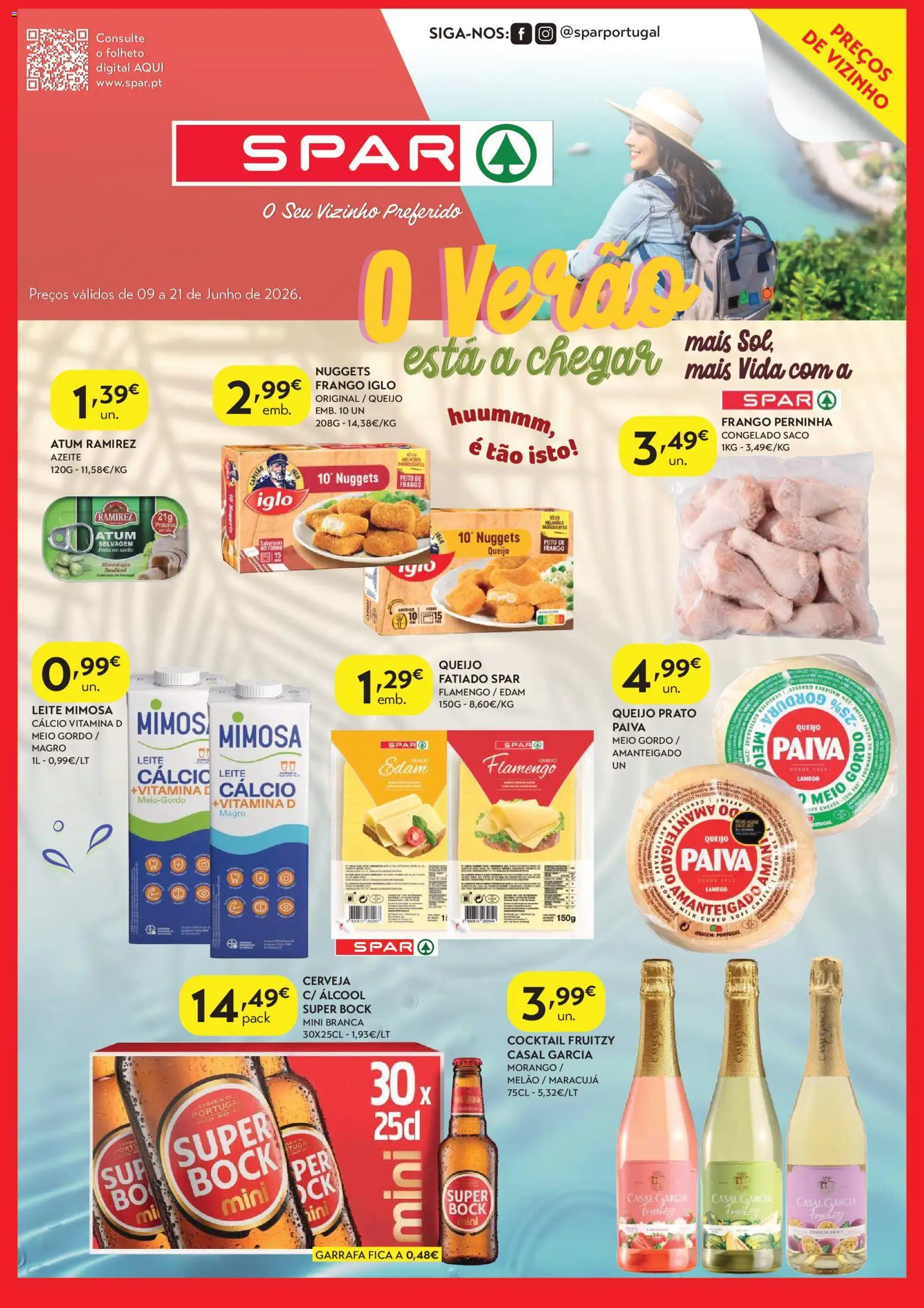 Spar folheto │ válido de 09.06.2026 | Página: 1 | Produtos: Atum, Azeite, Cálcio, Queijo