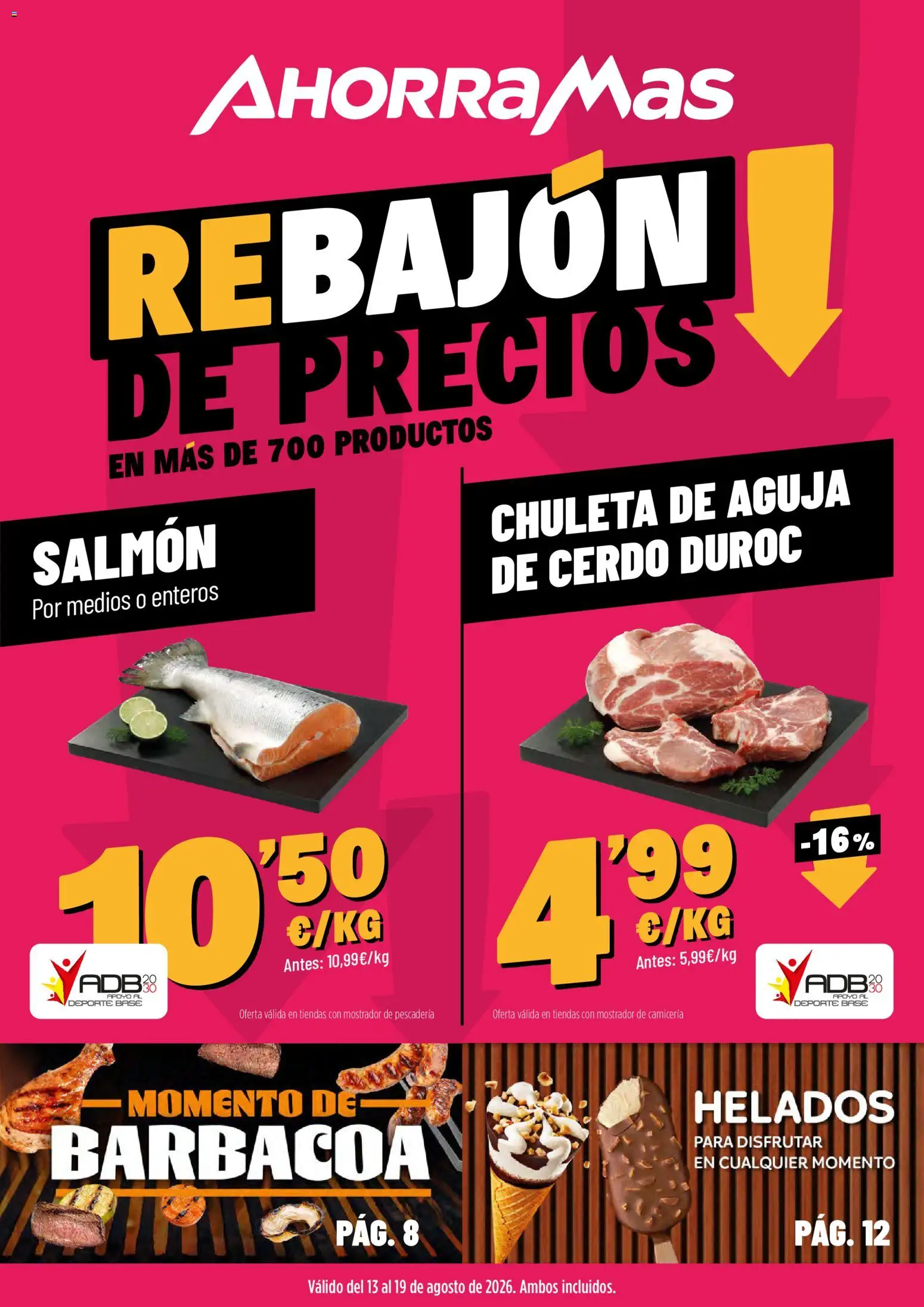 AhorraMas folleto │ válido desde el 13/08/2026 | Página: 1 | Productos: Cerdo, Salmón, Barbacoa
