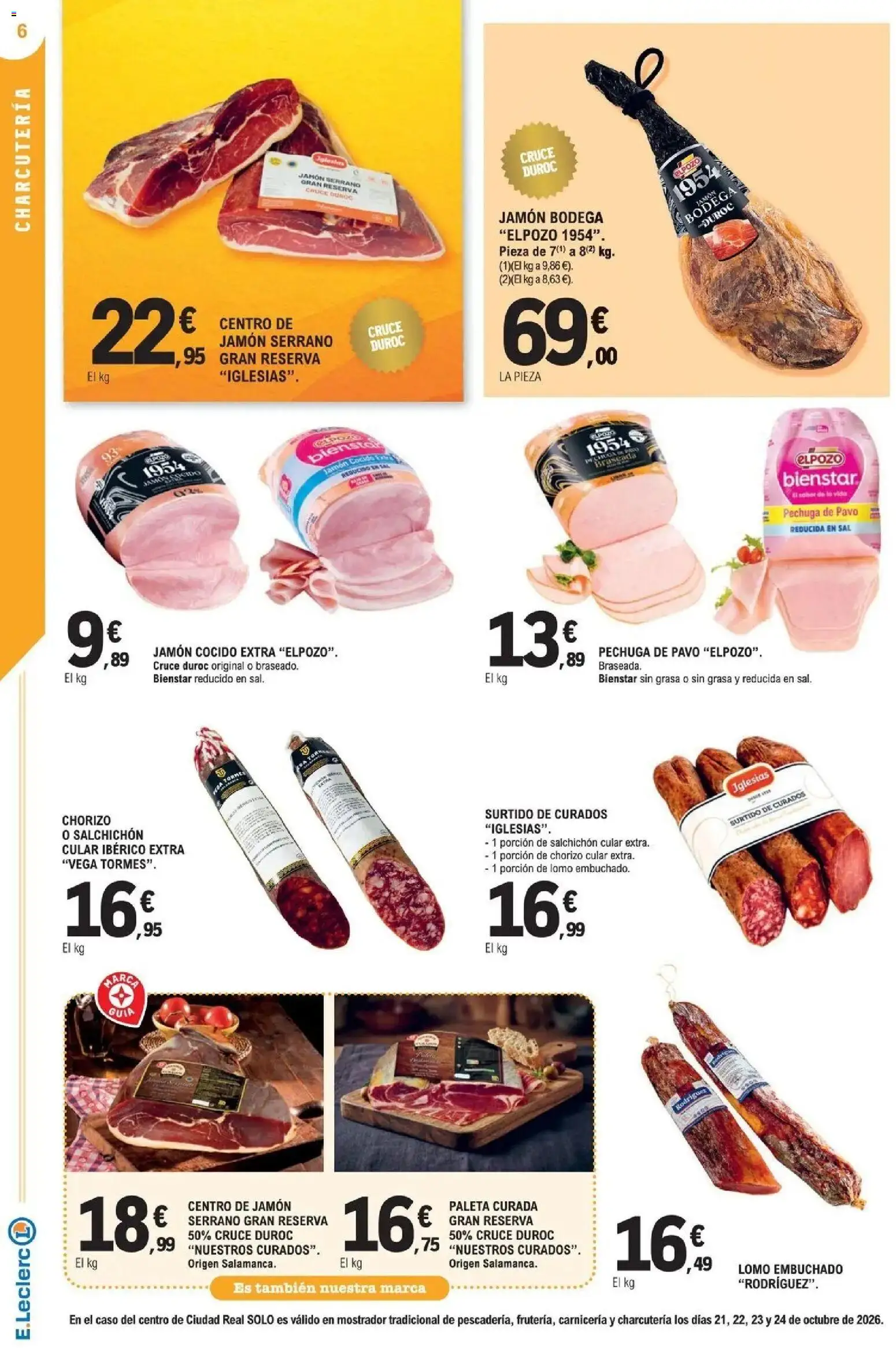 E.Leclerc Megames 3X2 21/10/2026 - 01/11/2026 | Página: 6 | Productos: Jamón serrano, Lomo, Jamón, Pavo