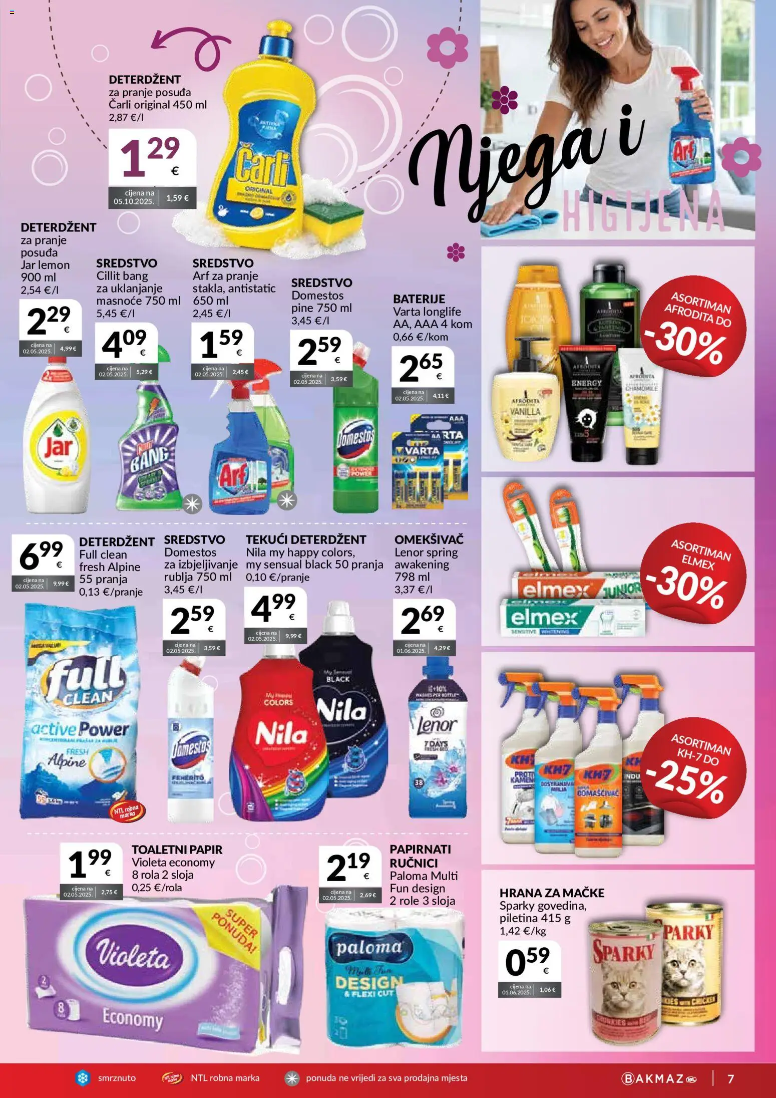 Bakmaz katalog | vrijedi od 13.05.2026 | Stranica: 7 | Proizvodi: Piletina, Omekšivač, Toaletni papir, Lenor