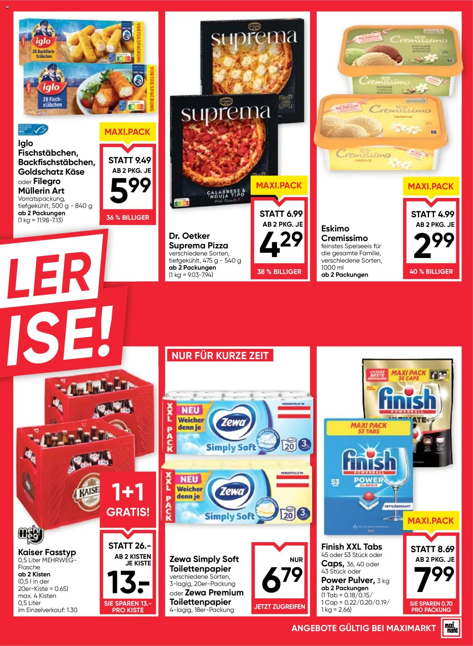 Maximarkt maxi.wochenende gültig ab 01.10.2026 | Seite: 3 | Produkte: Vanille, Käse, Pizza, Fisch