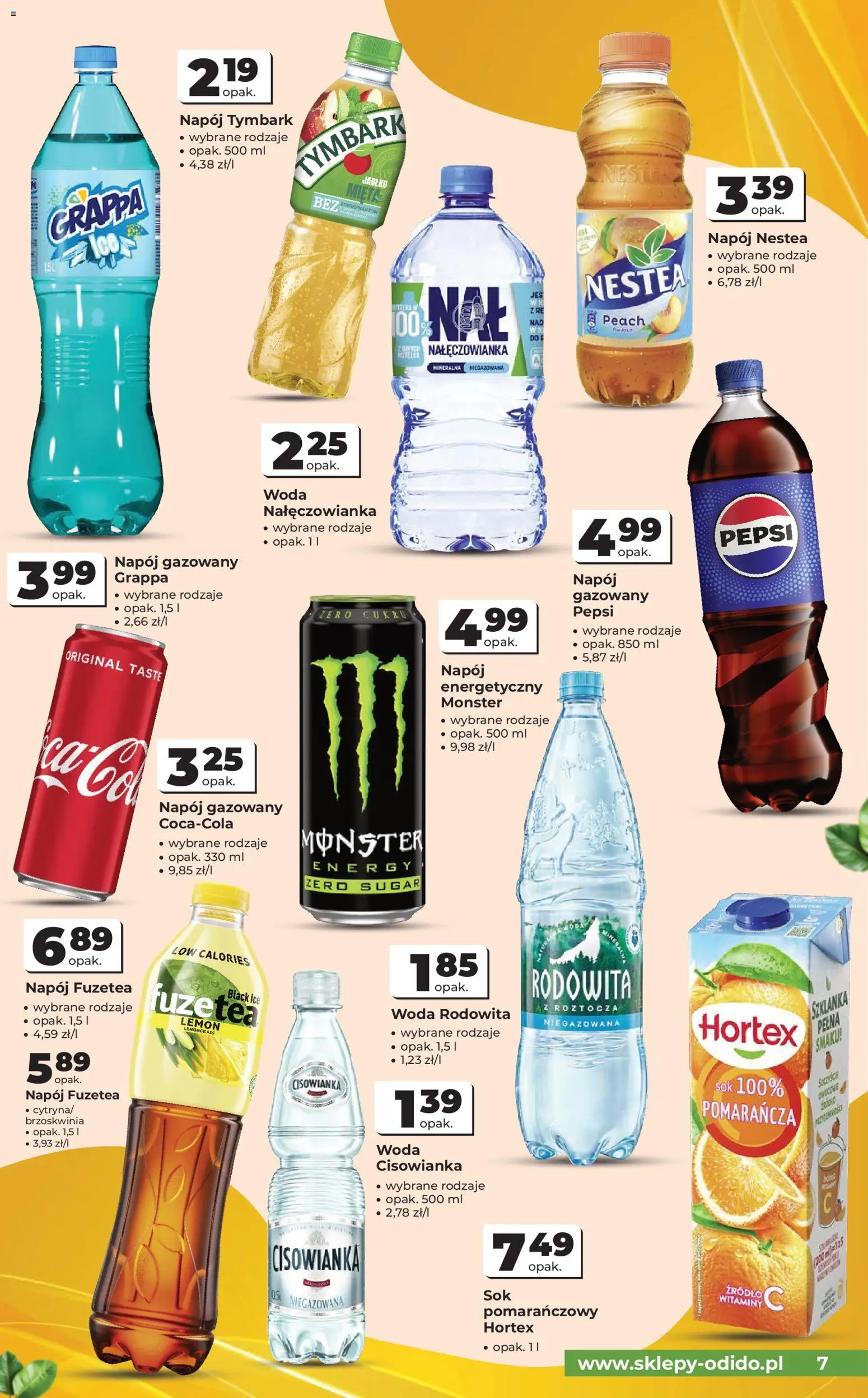 Odido gazetka od 02.09.2026 | Strona: 7 | Produkty: Brzoskwinia, Mięta, Sok, Woda Nałęczowianka