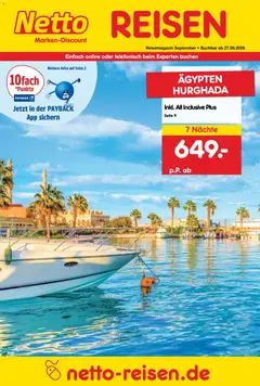 Netto Reisen Prospekt ab 27.08.2026 gültig